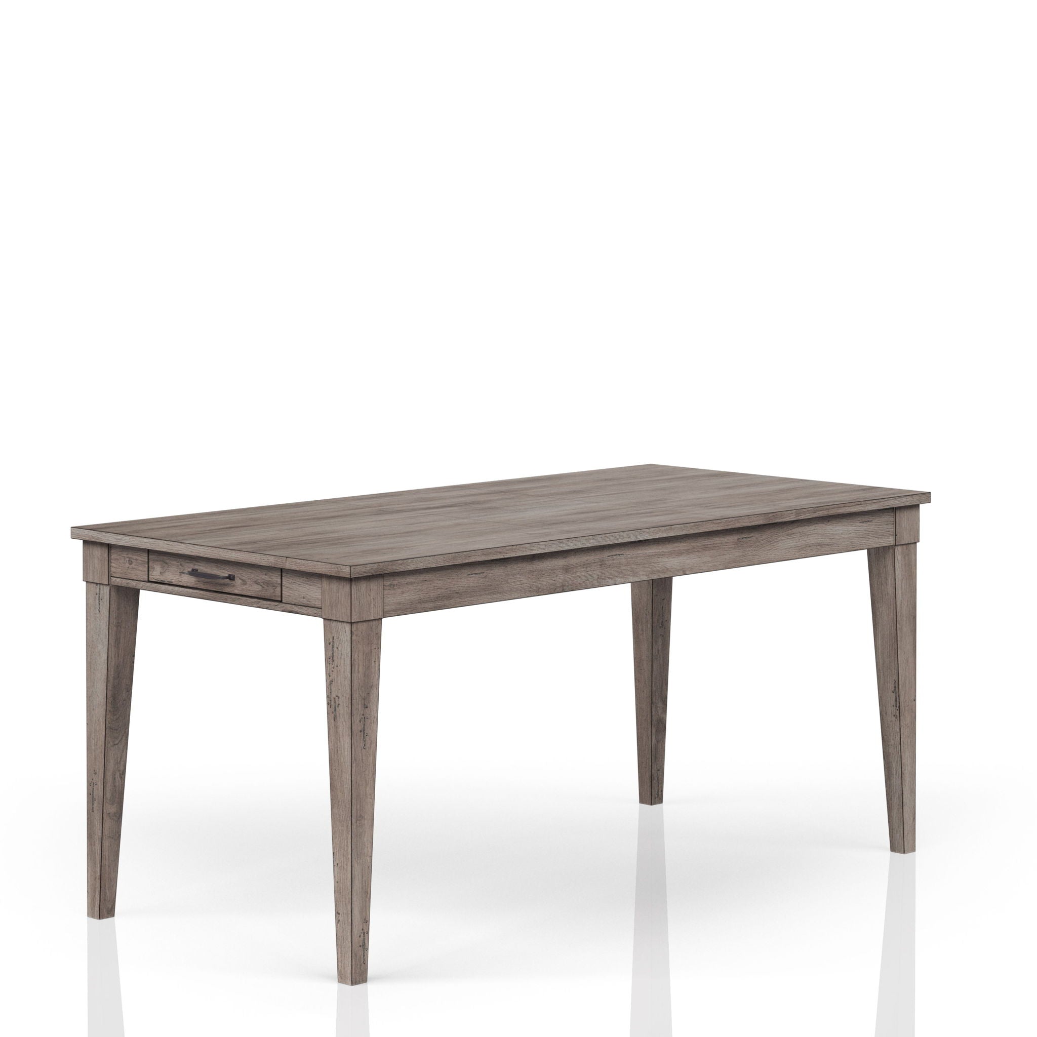 Rustic Dining Table Two Storage Drawers And Leaf - Gray - Best Buy Furniture