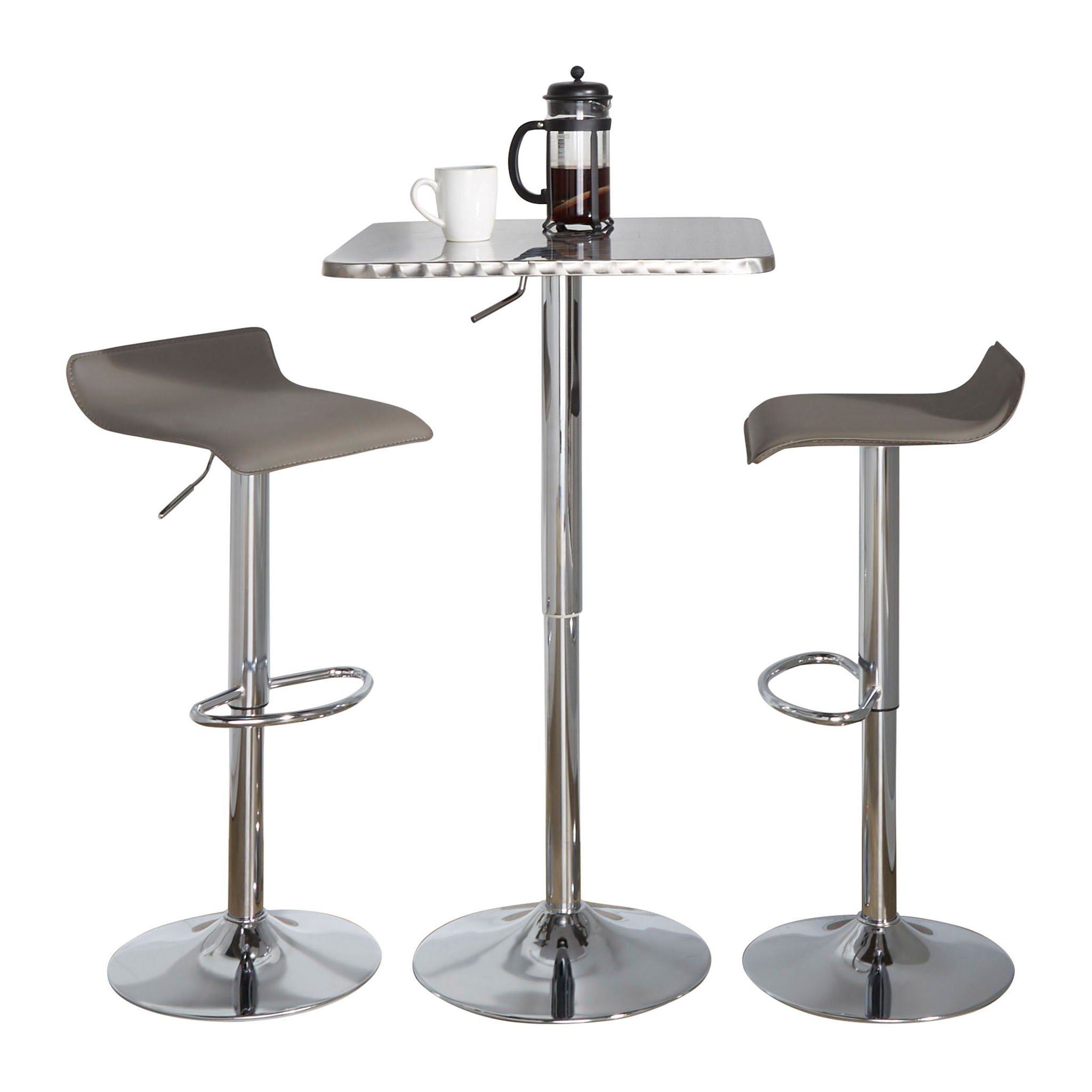 Ale - 3 Piece Bar Set Bistro Square Contemporary Adjustable Oval Footrest - Best Buy Furniture