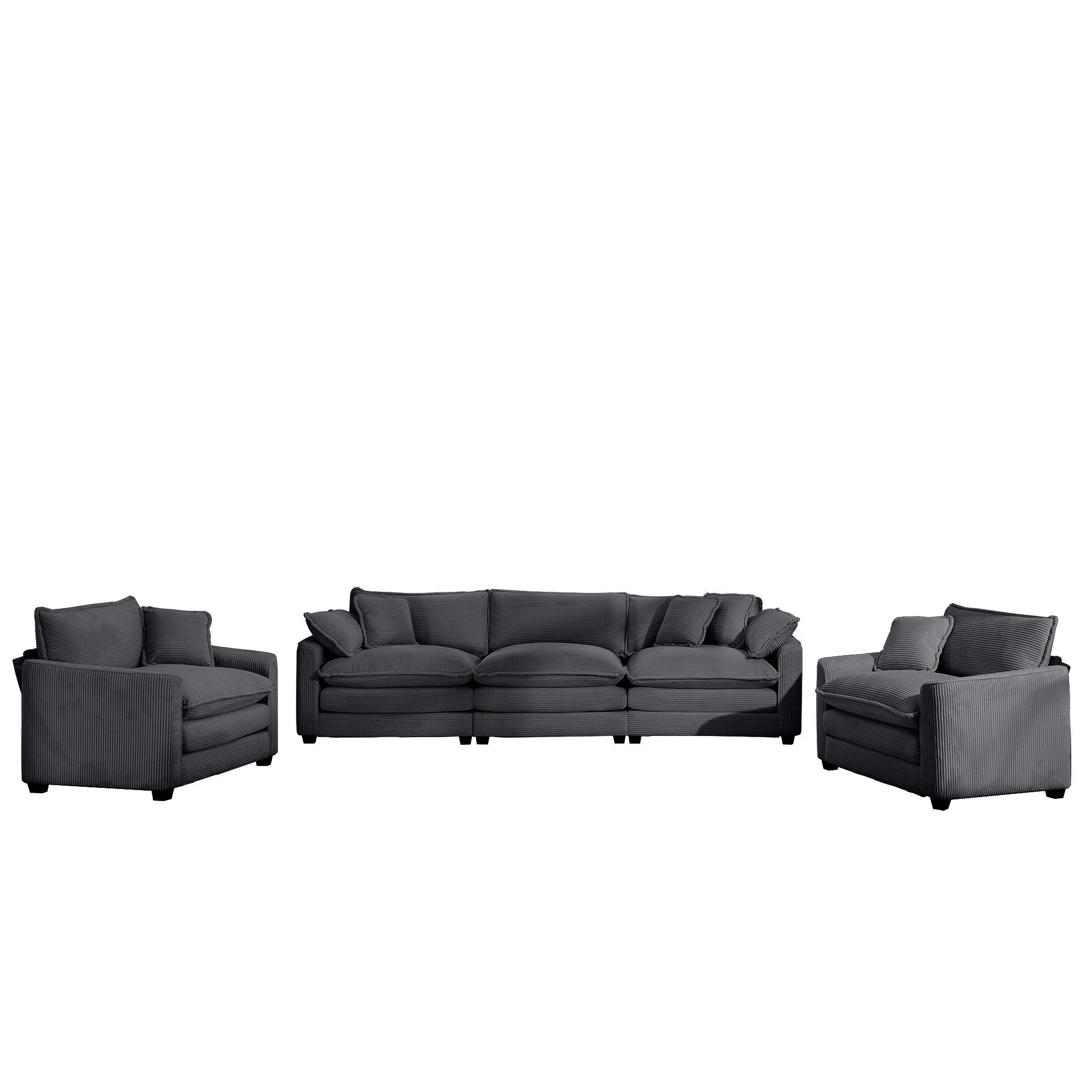 Elegant Corduroy Oversized Sectional Sofa Set With Deep Seats And Flexible Layout - Best Buy Furniture