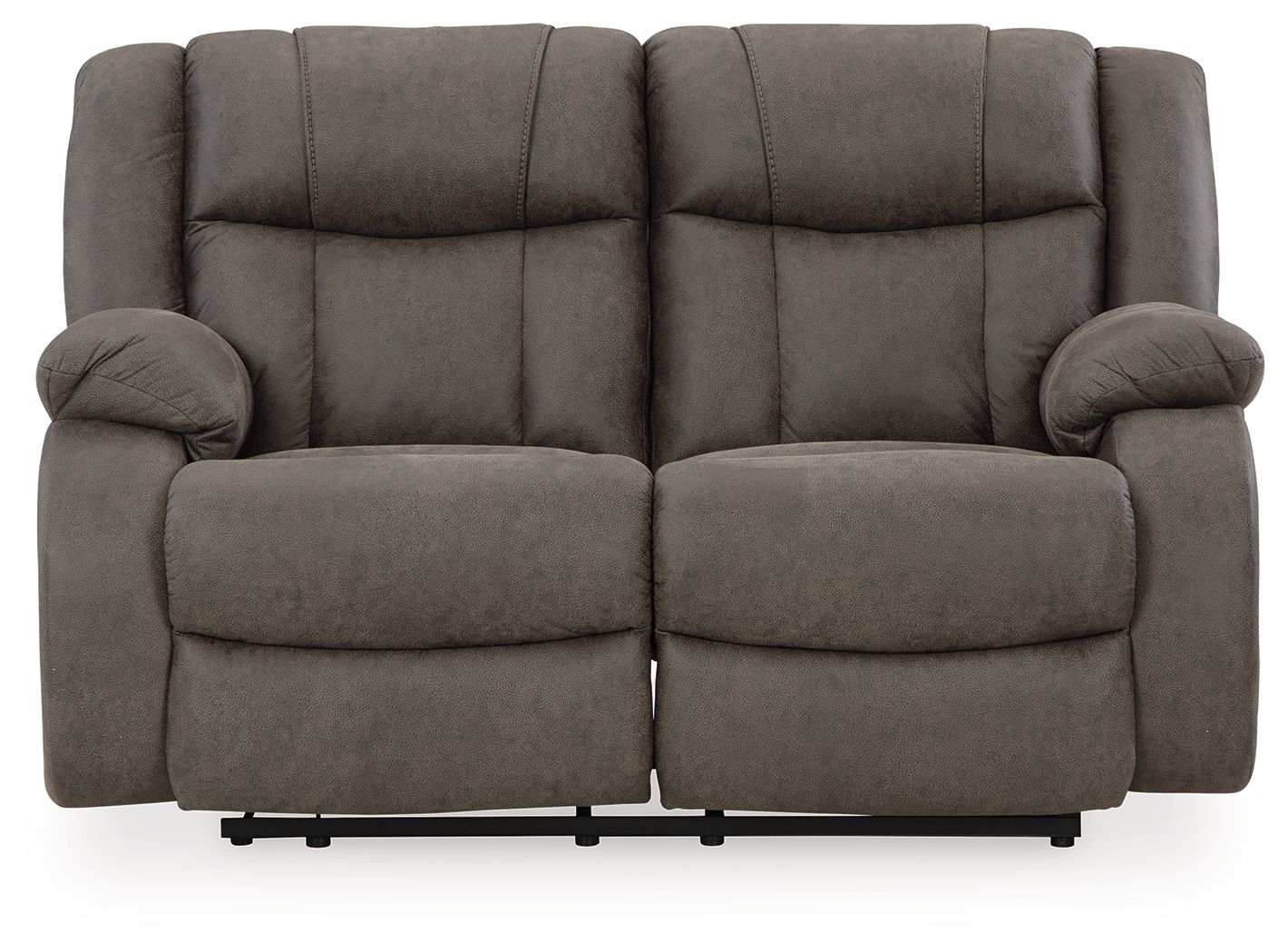First Base - Reclining Loveseat - Gunmetal - Best Buy Furniture