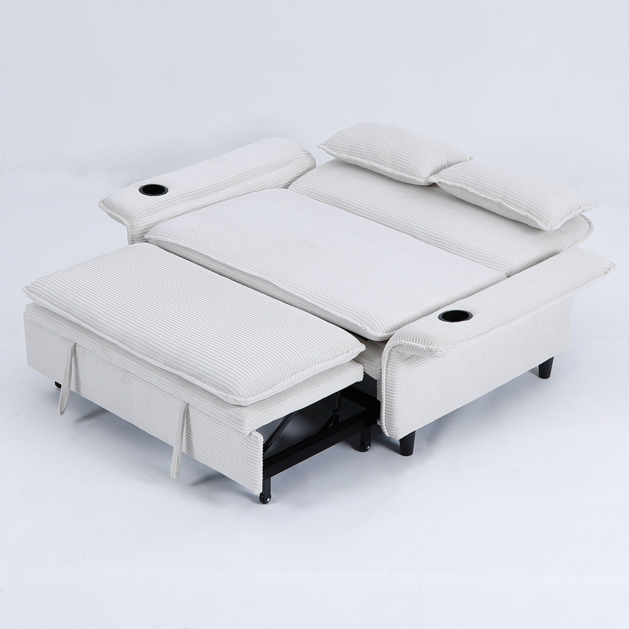 Modern Fabric Multi-Functional Sofa Bed With Adjustable Armrests And Backrests - Best Buy Furniture