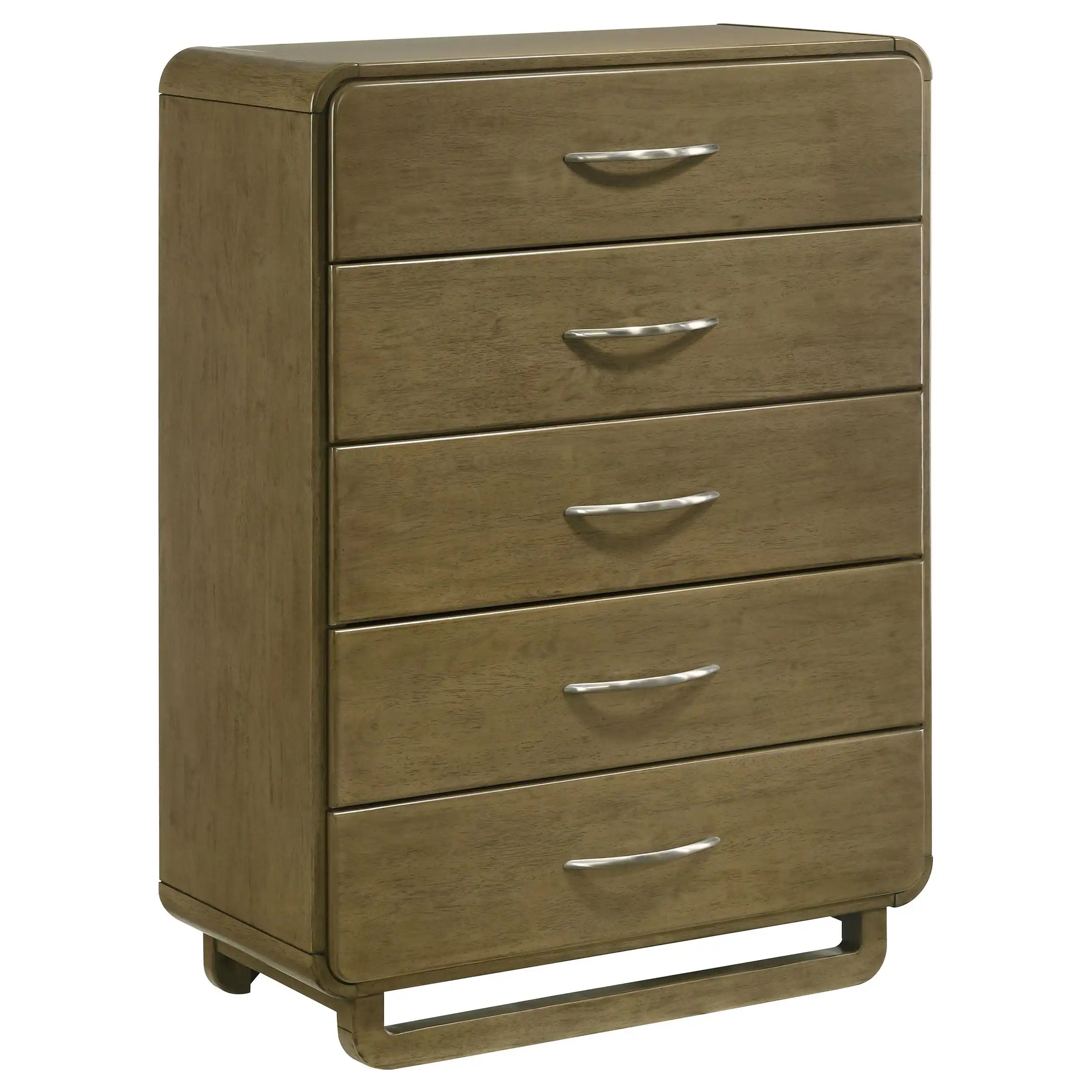 Amsbury - 5-Drawer Chest Of Drawers - Nutmeg - Best Buy Furniture