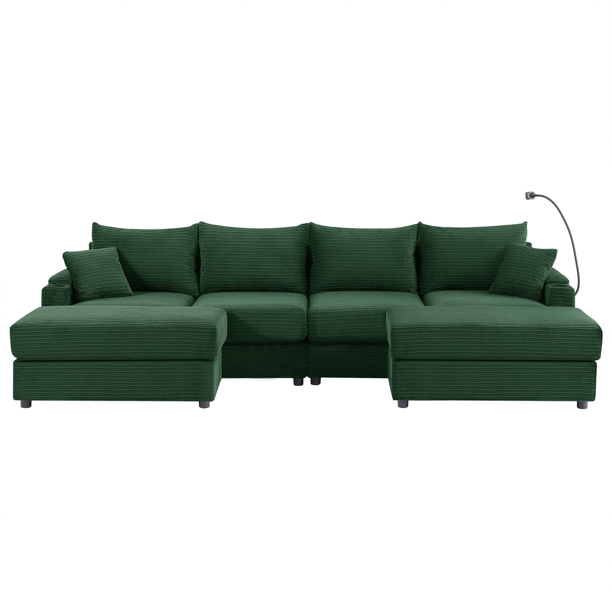 Modern Style Loveseat Sofa Sectional Sofa Couch With Storage Space, A Movable Ottoman, Two USB Ports, Two Cup Holders, A Phone Holder For Living Room - Best Buy Furniture