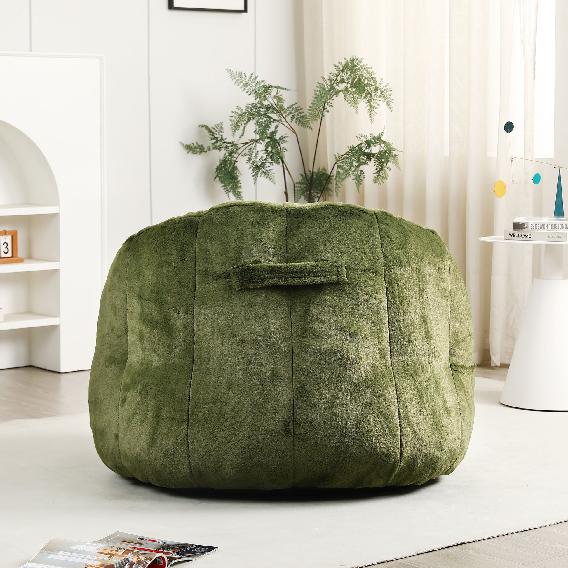 Beanbag Chair, Beanbag Sofa Chair With Armrests Stuffed High Density Foam - Best Buy Furniture