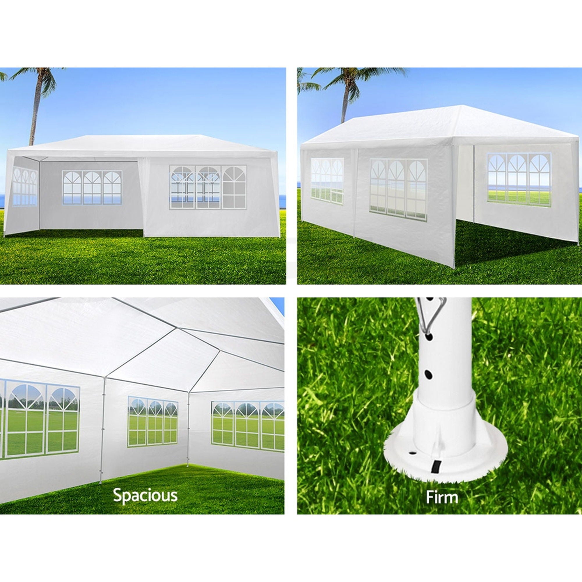 Wedding Party Canopy Tent Outdoor Gazebo With 6 Removable Sidewalls - White - Best Buy Furniture