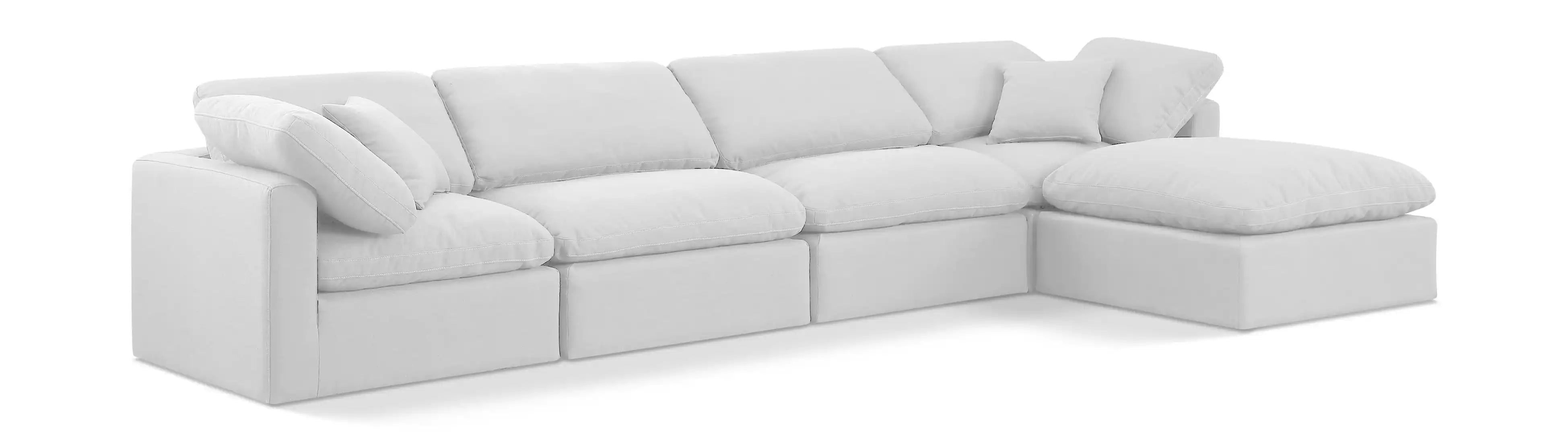 Indulge - Linen 5 Piece Modular Sectional With Chaise - White - Best Buy Furniture