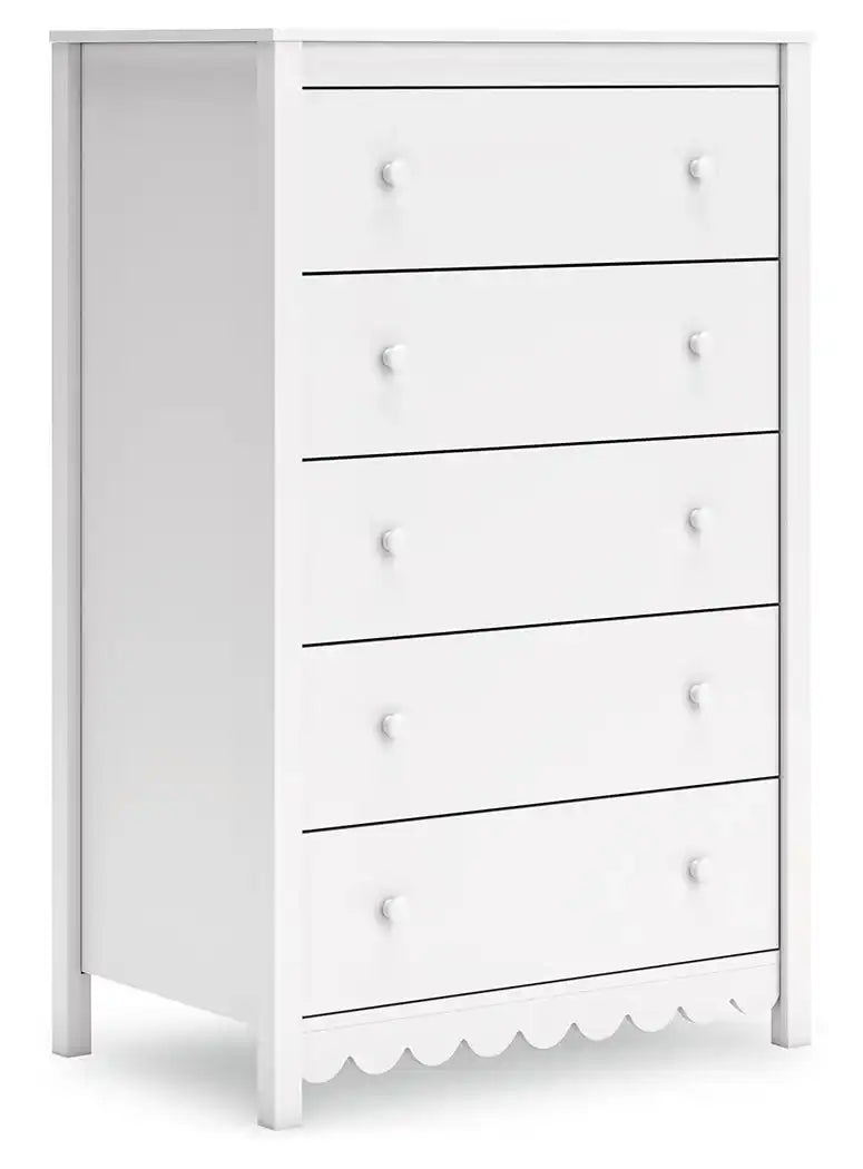 Hallityn - Five Drawer Chest - White - Best Buy Furniture