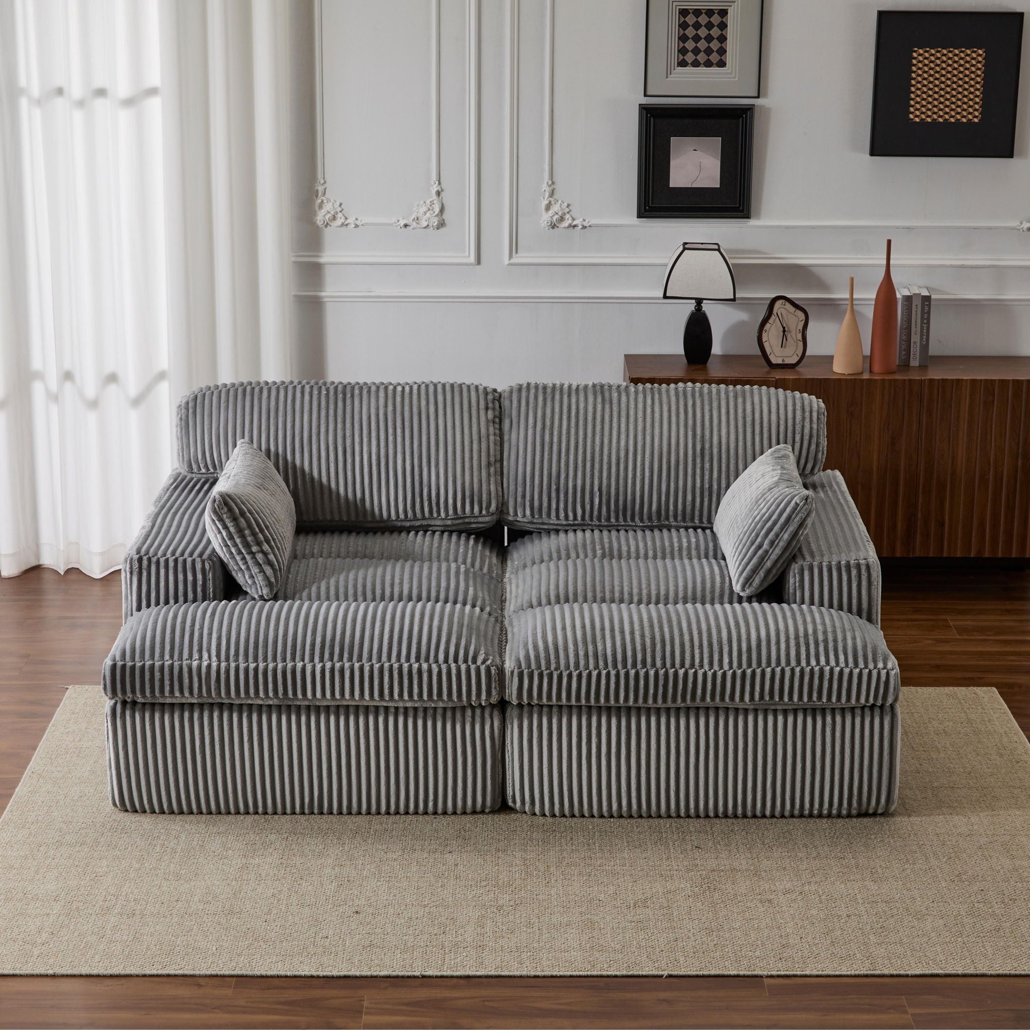 Double Chaise Lounge Chair, Oversized Upholstered Sleeper Cloud Couch - Best Buy Furniture