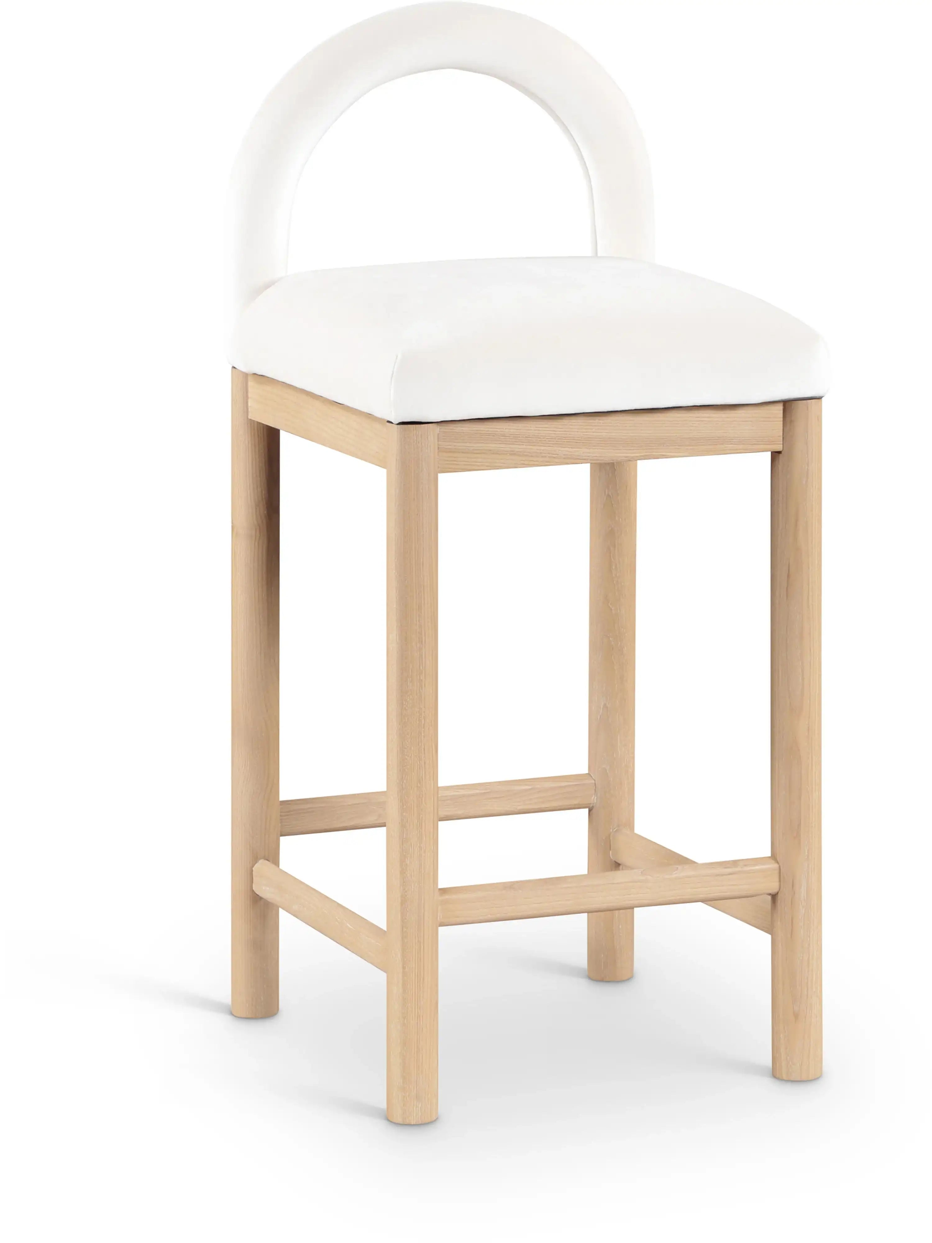 Conrad - Velvet Counter Stool With Natural Legs - Best Buy Furniture