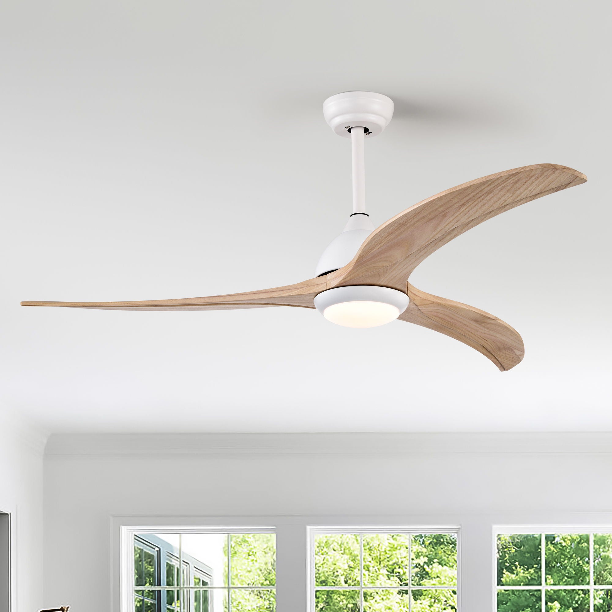 Indoor Outdoor Ceiling Fan With Light With Remote Control, Noiseless Reversible Motor, 6 Speed, 3 Color - Best Buy Furniture