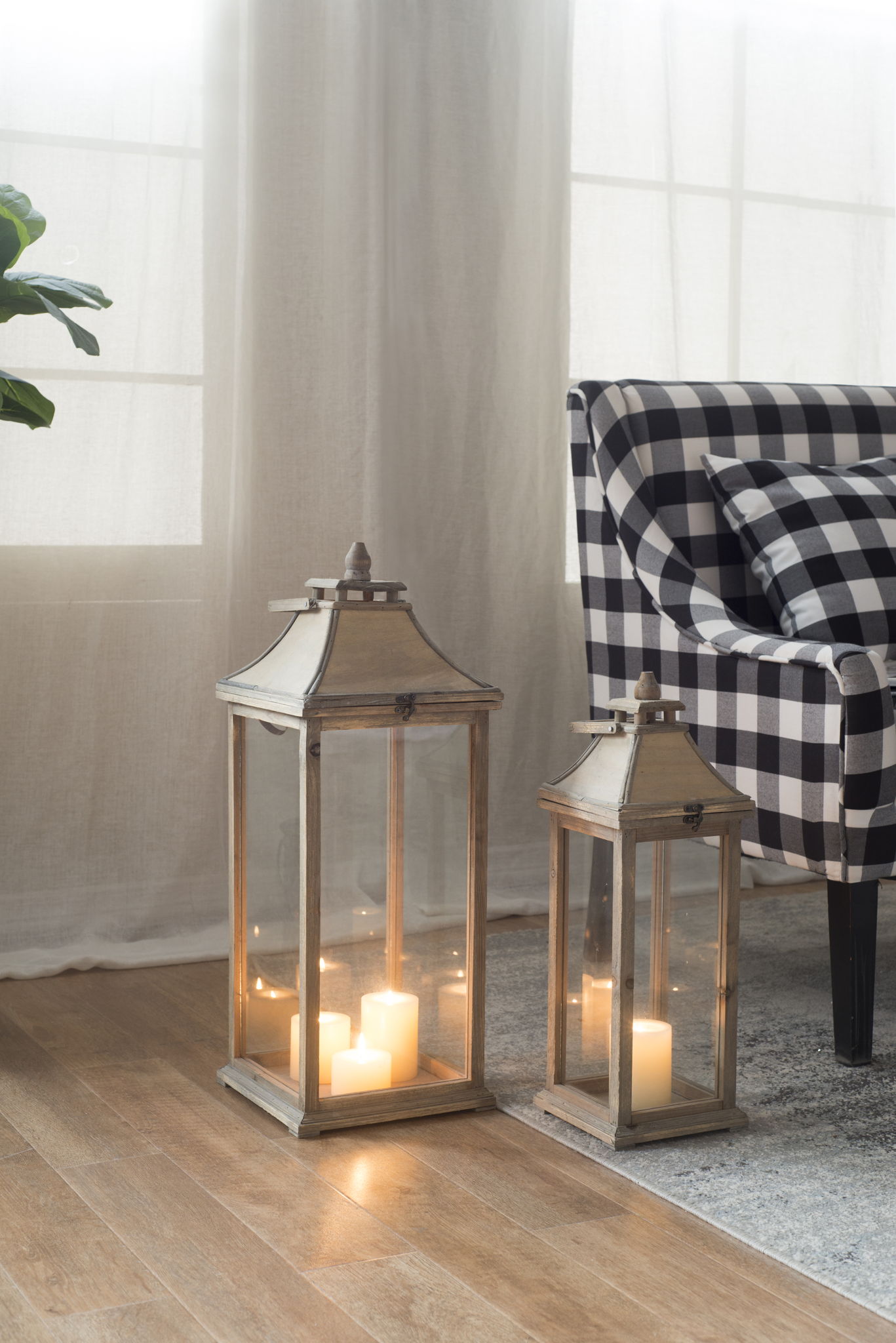 Candle Lantern Decorative, Hurricane Lantern Holder Decor For Indoor Outdoor, Home Garden Wedding - Ivory - Best Buy Furniture
