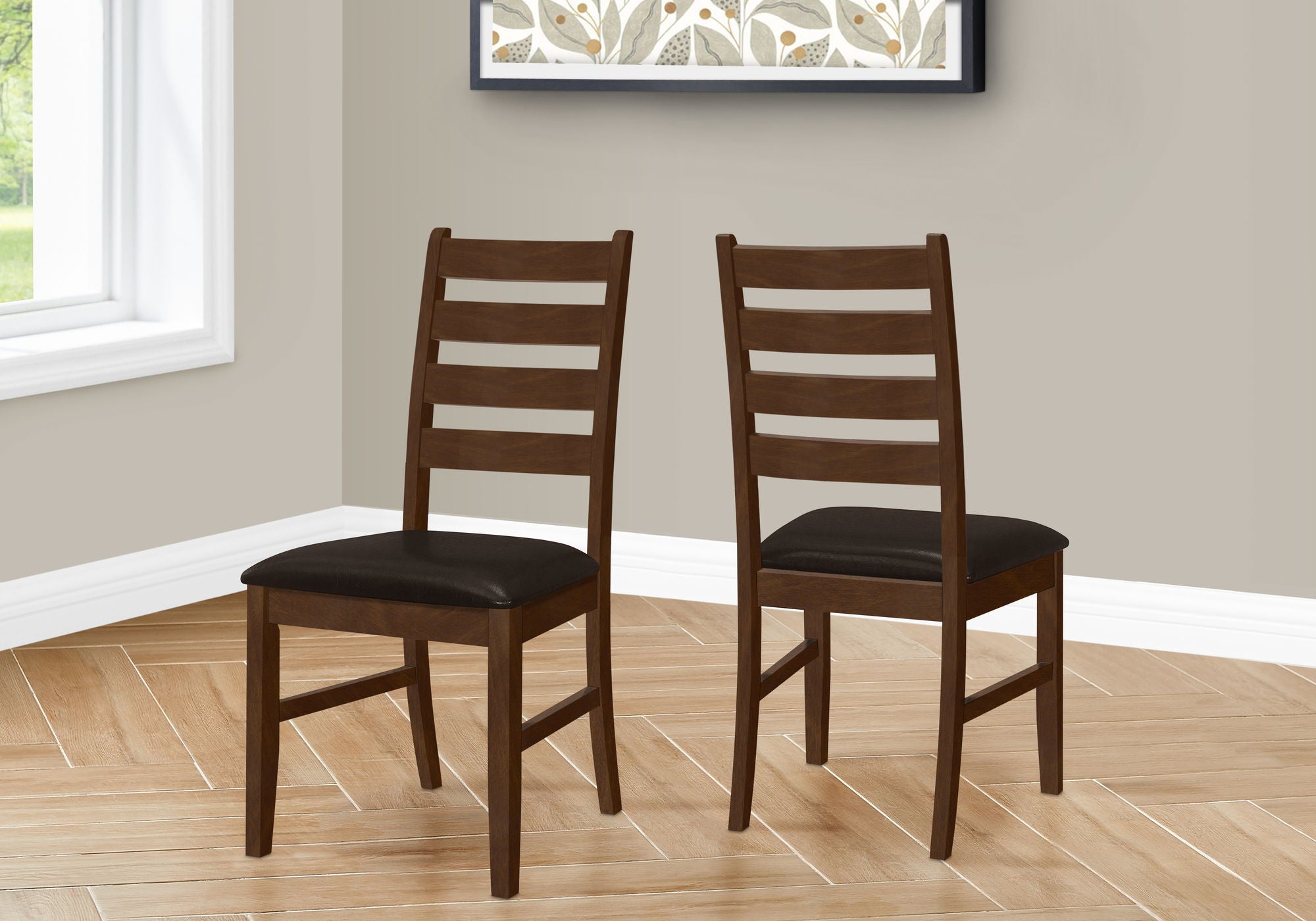 Dining Chair, Dining Room, Side, Upholstered, Transitional (Set of 2) - Brown - Best Buy Furniture