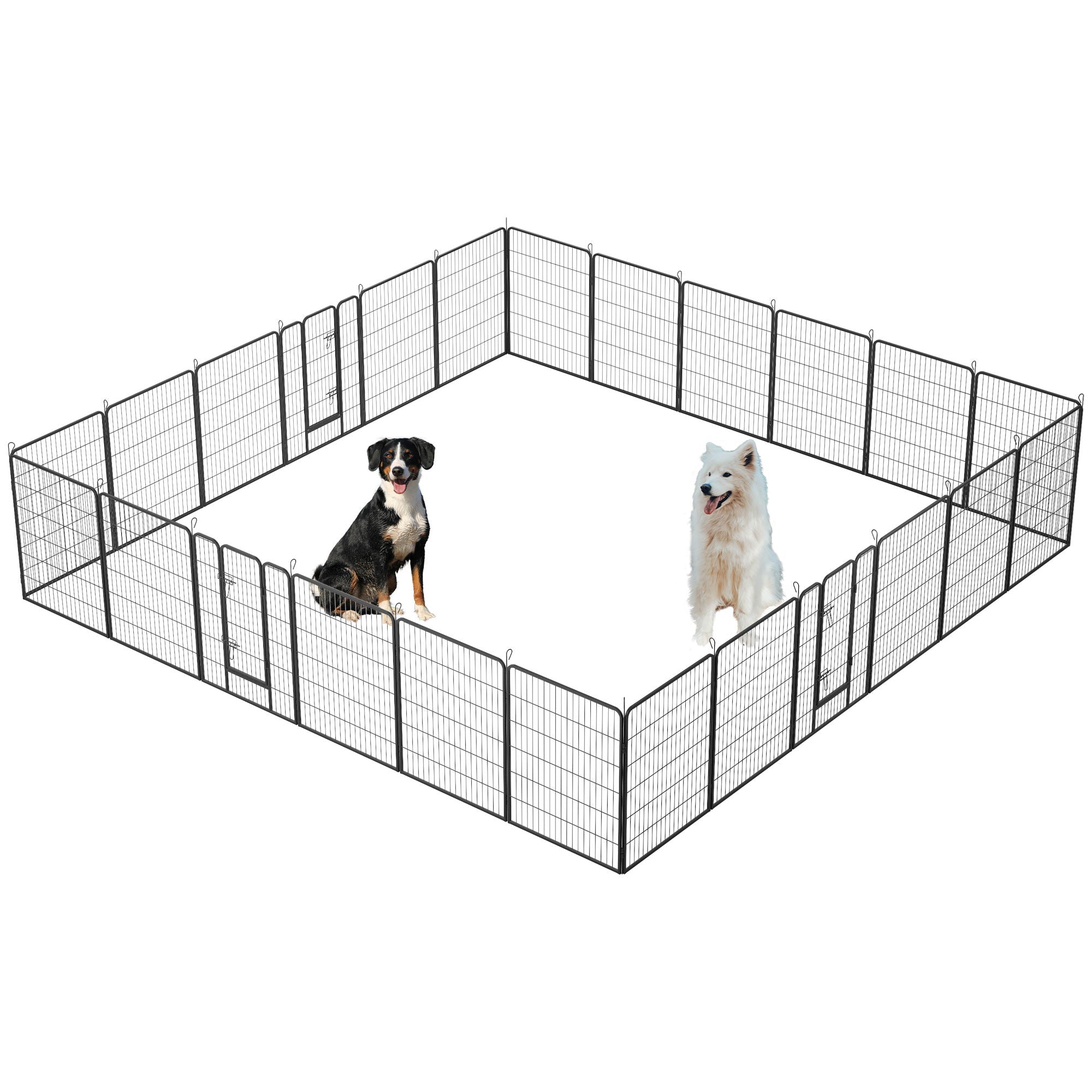Dog Pens Outdoor Height Foldable Panels Heavy Duty Metal Portable Dog Playpen Indoor Anti Rust Exercise Dog Fence With Doors For Pets Play Pen For RV Camping Yard - Best Buy Furniture