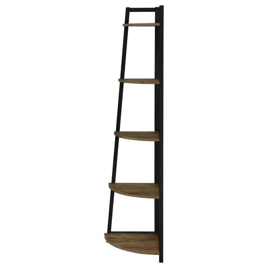 Jacksonville - 5-Shelf Bookshelf - Black And Aged Walnut - Best Buy Furniture
