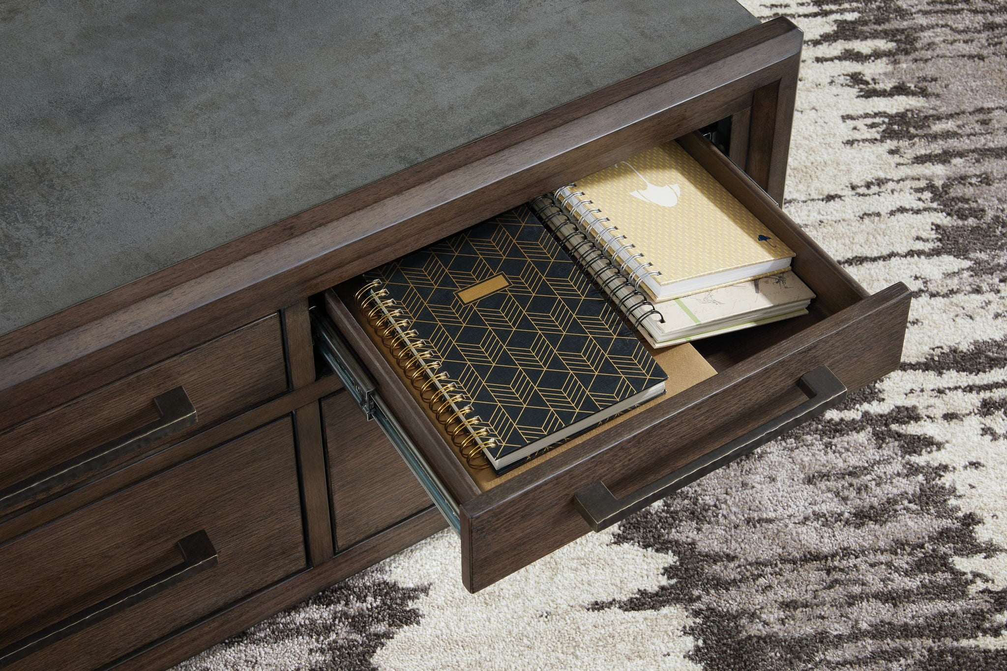 Kallenny - Square Cocktail Table - Brown / Gray - Best Buy Furniture