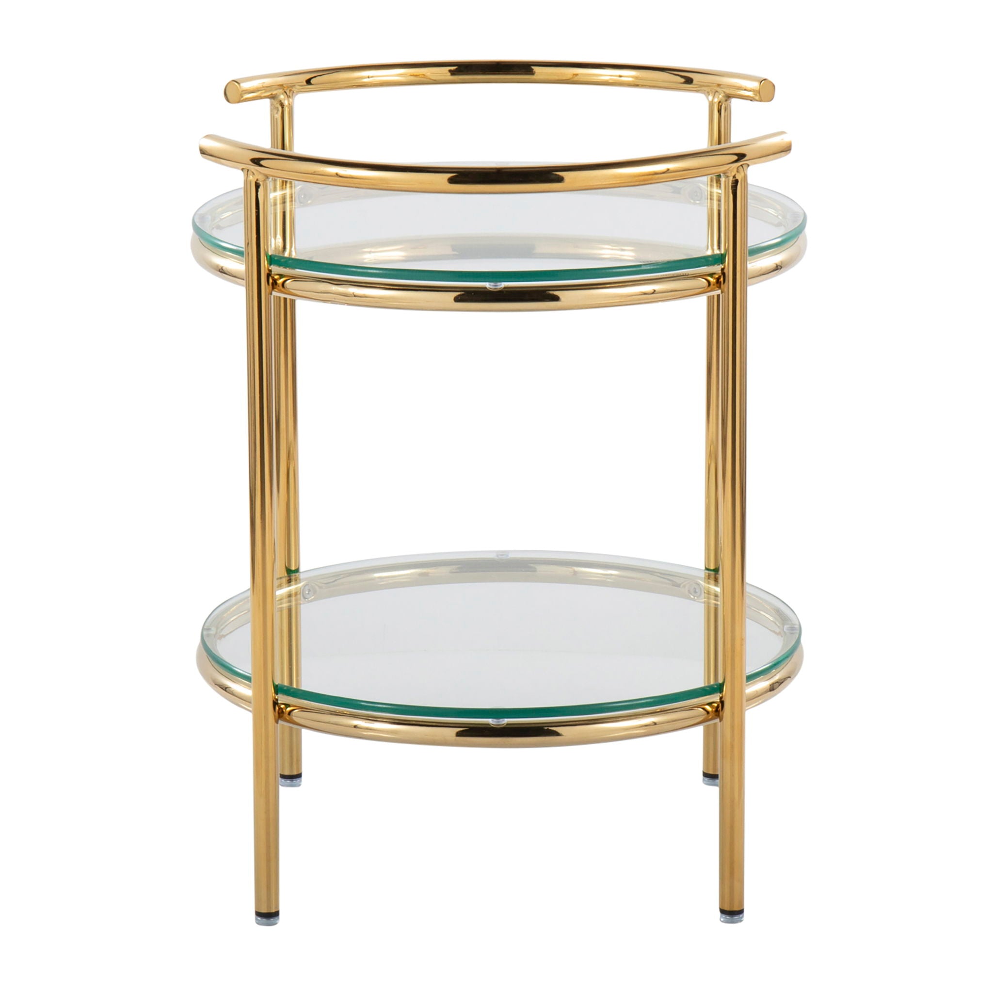 Rhonda - Contemporary / Glam Side Table - Gold / Clear - Best Buy Furniture