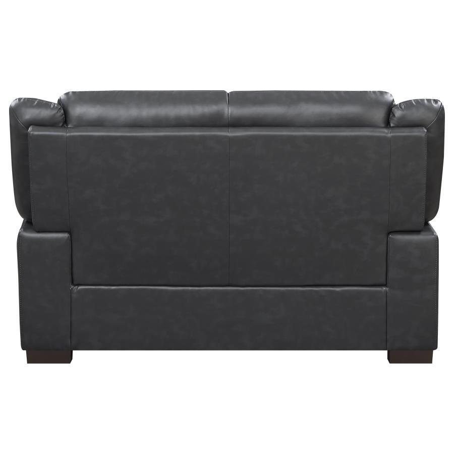 Arabella - Upholstered Padded Arm Loveseat - Gray - Best Buy Furniture