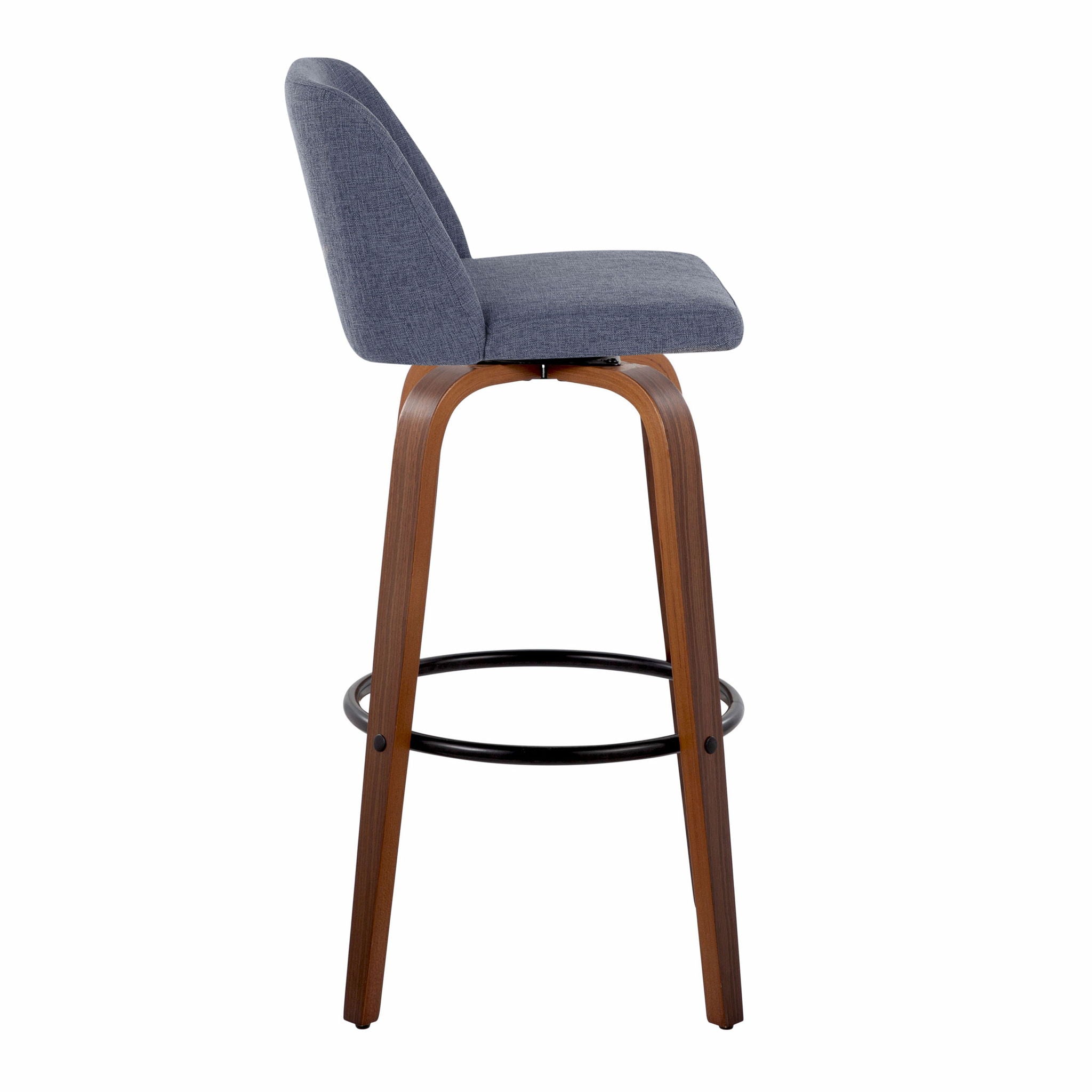 Toriano - Mid Century Modern Fixed Height Barstool Swivel And Round Footrest (Set of 2) - Best Buy Furniture