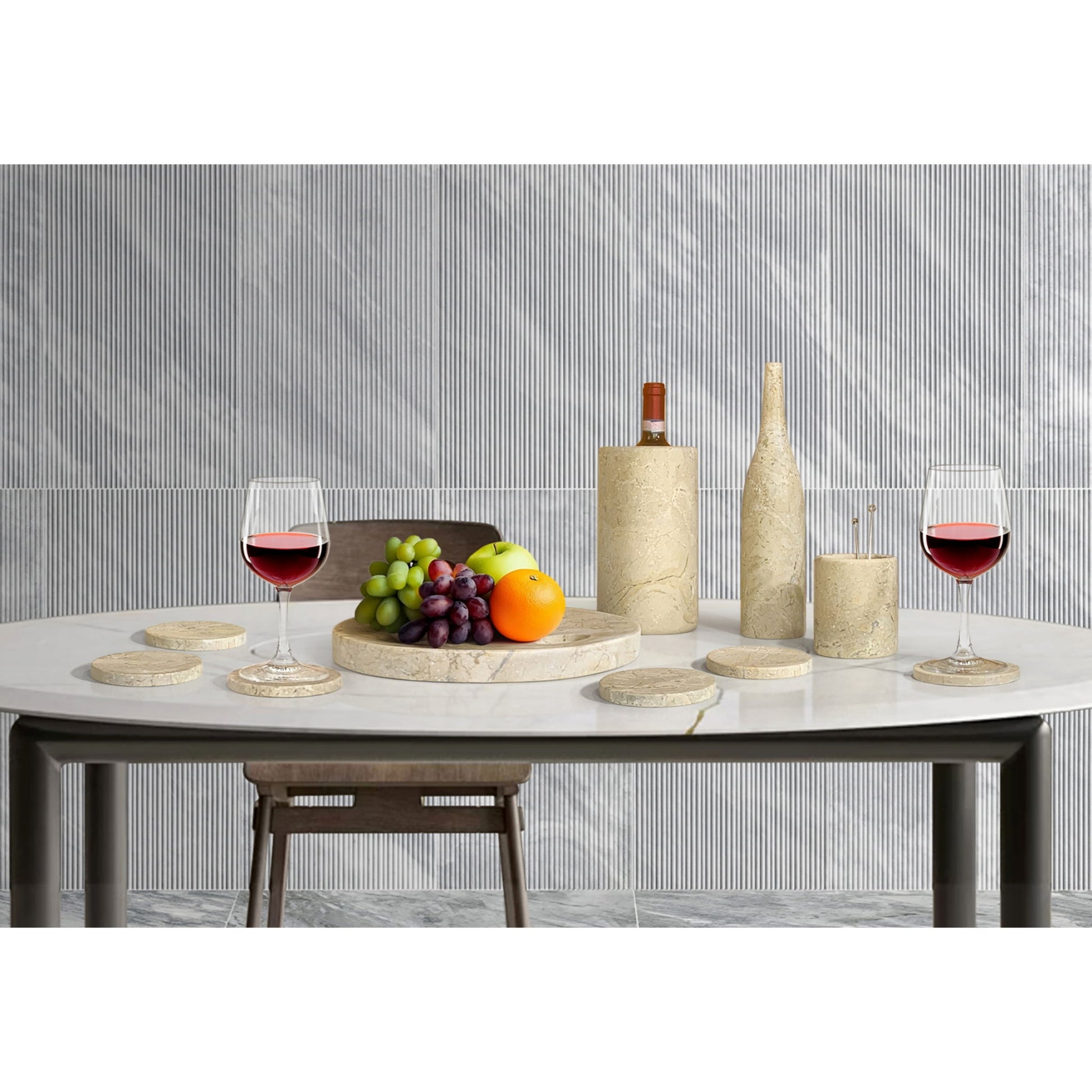 10 Pieces Luxury Natural Marble Dining Room Accessories Set - Best Buy Furniture