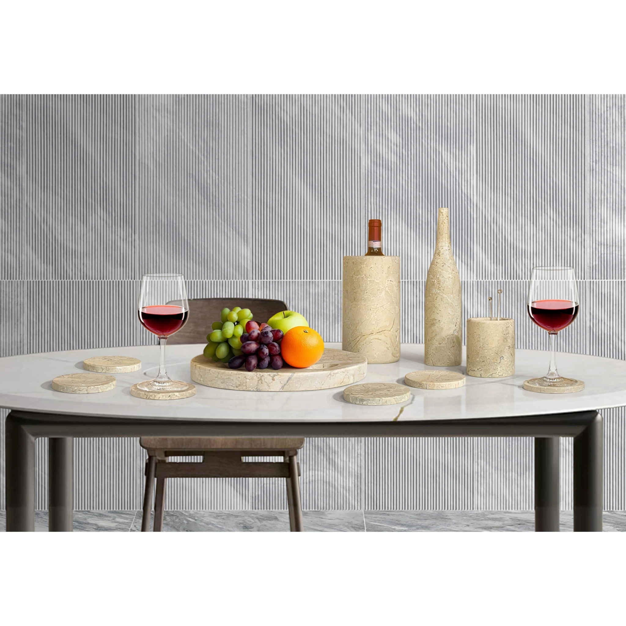10 Pieces Luxury Natural Marble Dining Room Accessories Set - Best Buy Furniture