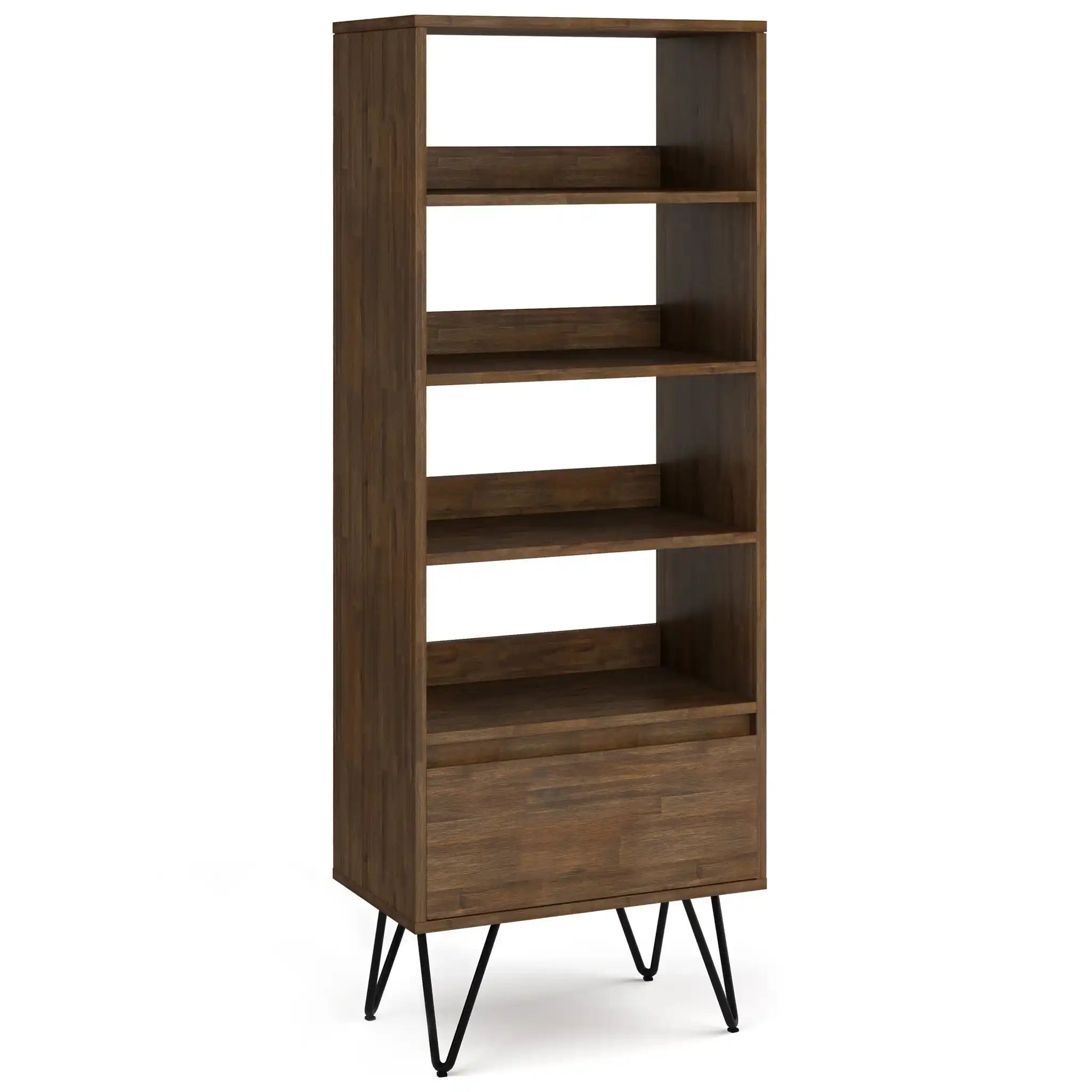 Chase - Tall Bookcase - Rustic Natural Aged Brown - Best Buy Furniture
