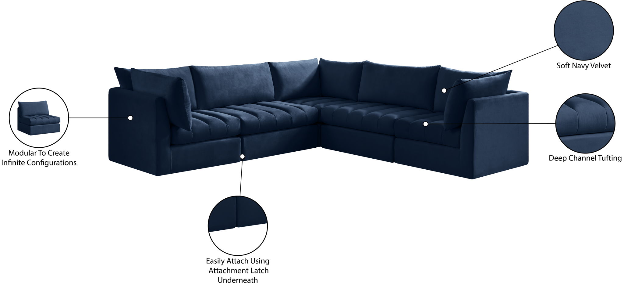 Jacob - Modular Corner Sectional 5 Piece - Best Buy Furniture