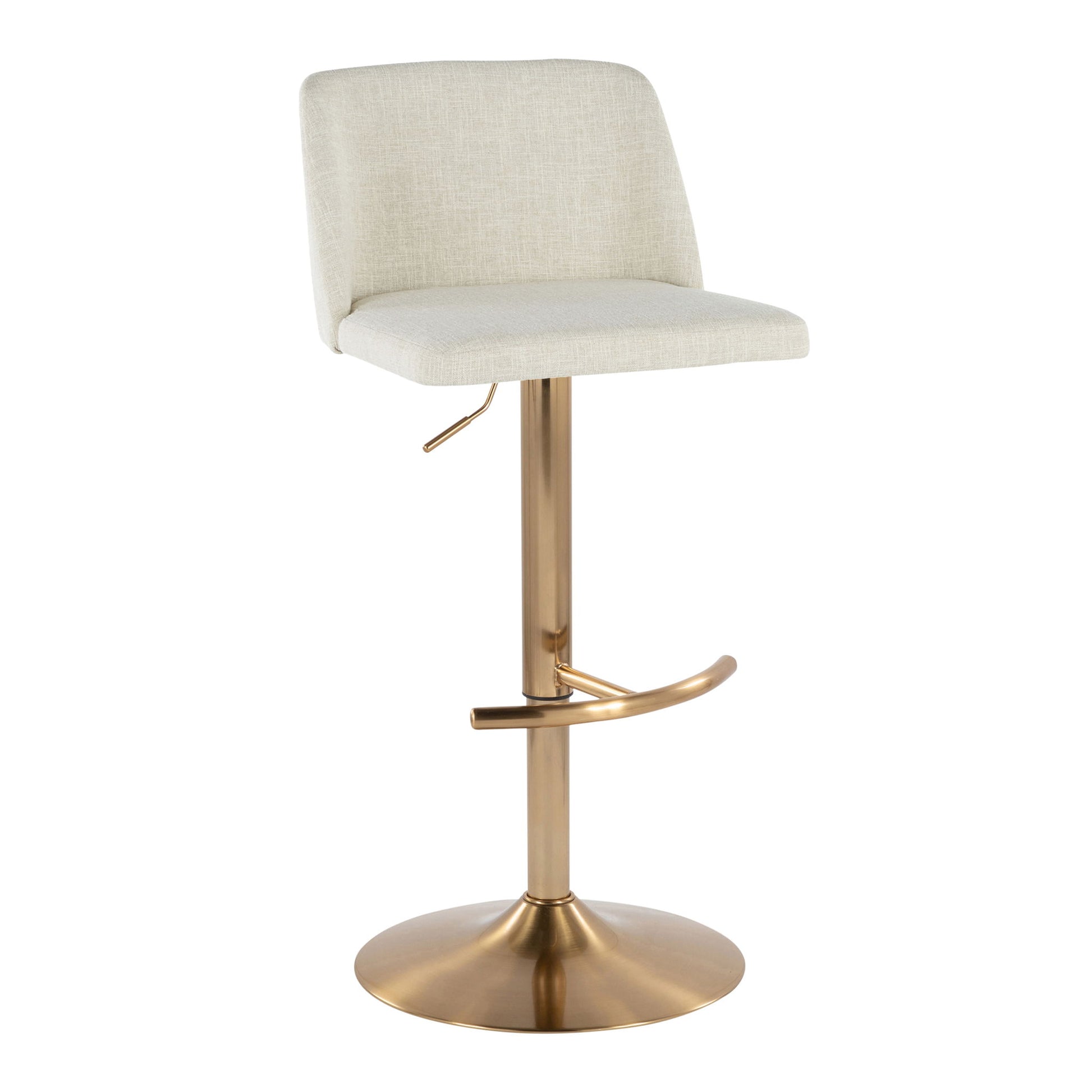 Toriano - Contemporary Adjustable Barstool Swivel With Rounded T Footrest (Set of 2) - Best Buy Furniture
