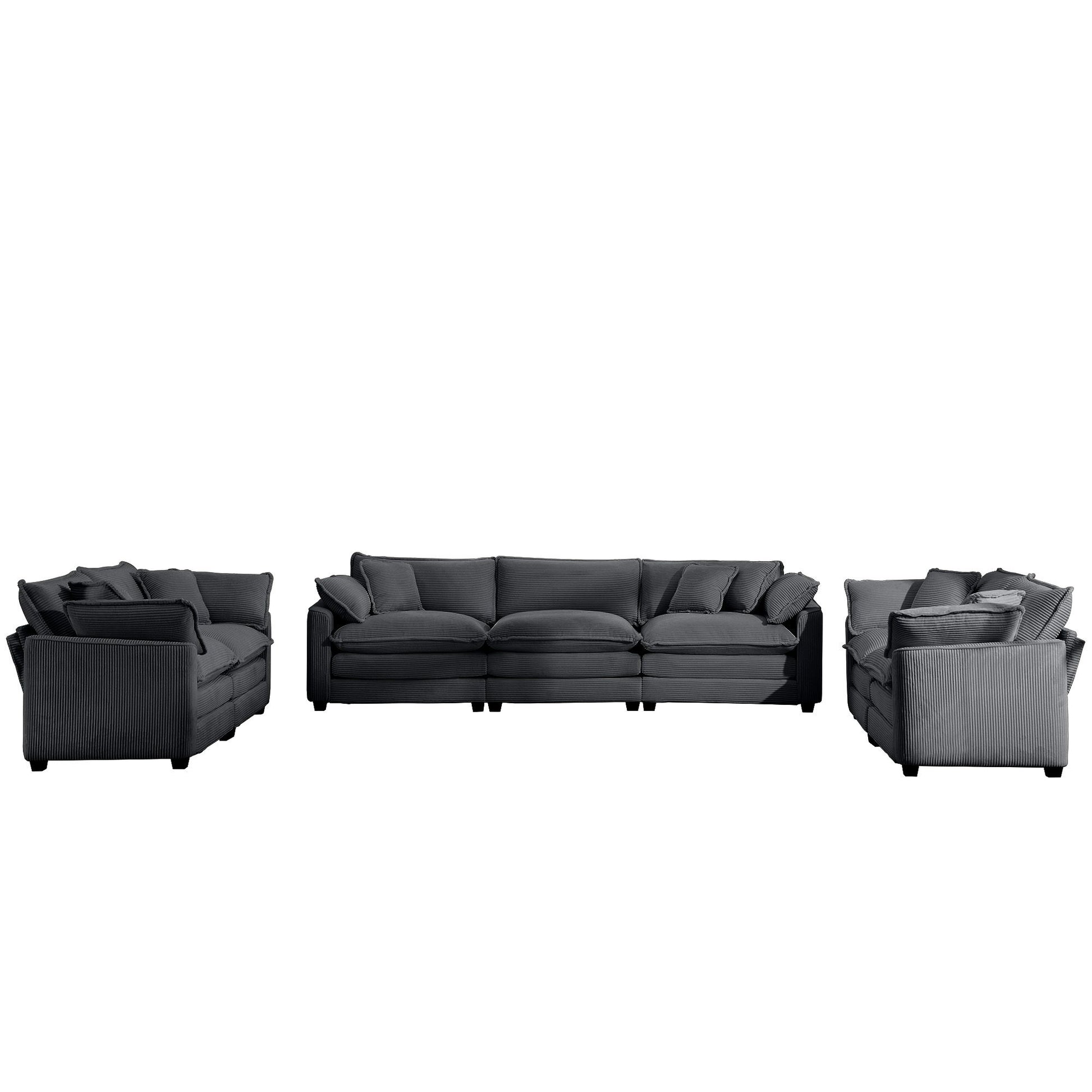 Elegant Corduroy Oversized Sectional Sofa Set With Deep Seats And Flexible Layout - Best Buy Furniture