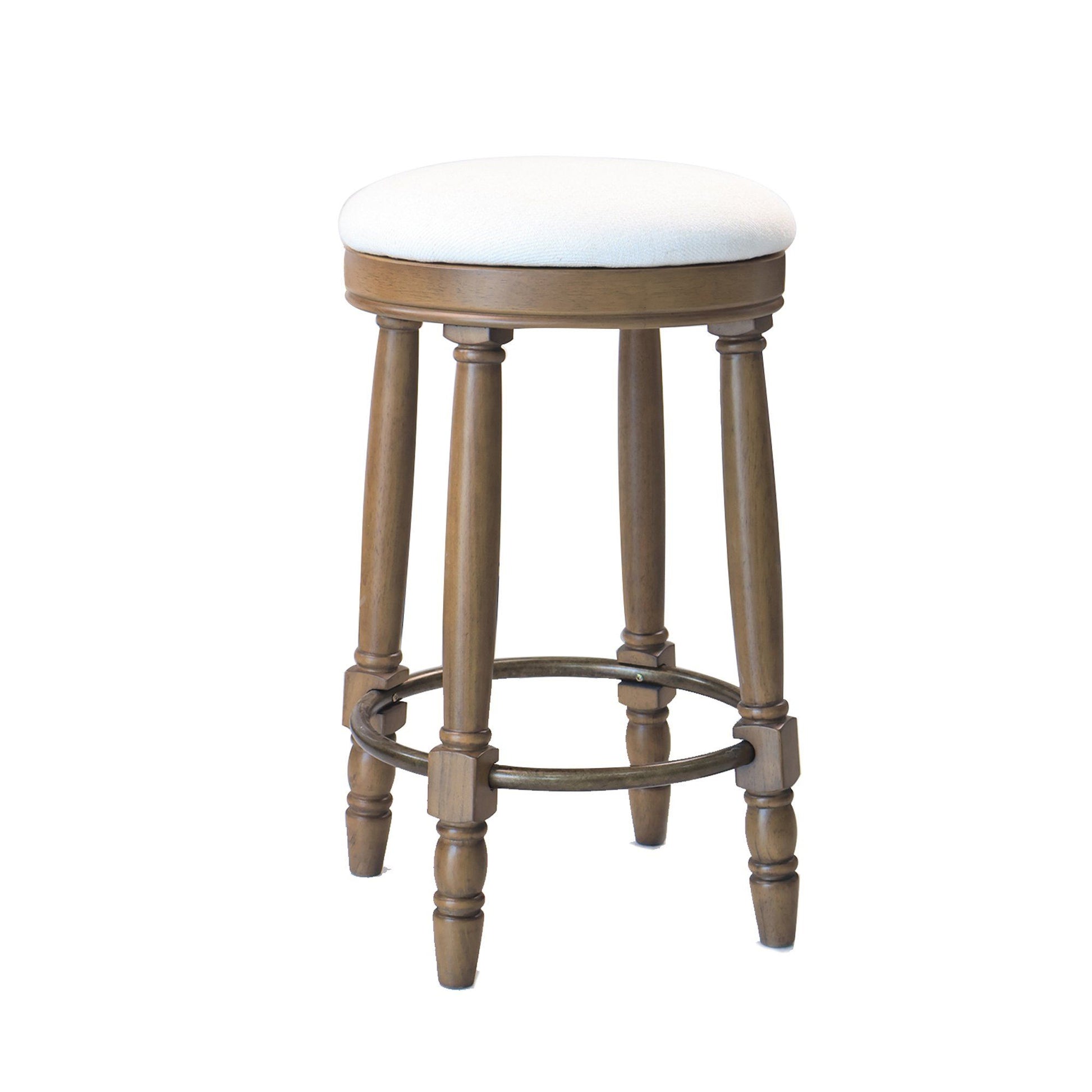 360° Swivel Wooden Barstools With Upholstered Seat, Counter Height (Set of 2) - Best Buy Furniture