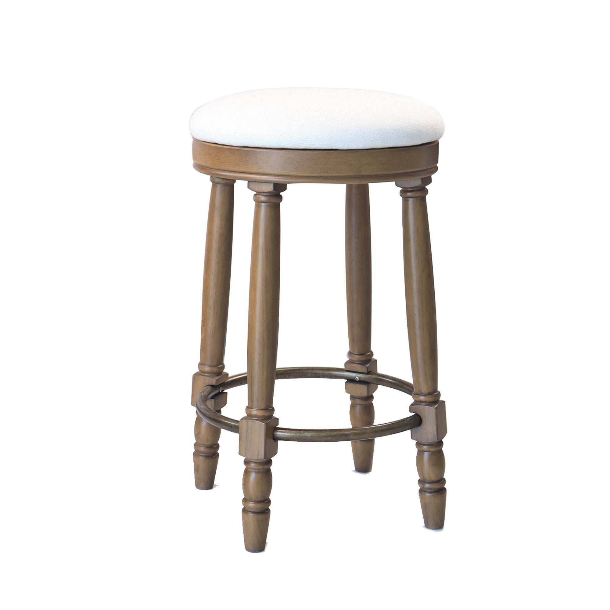 360° Swivel Wooden Barstools With Upholstered Seat, Counter Height (Set of 2) - Best Buy Furniture