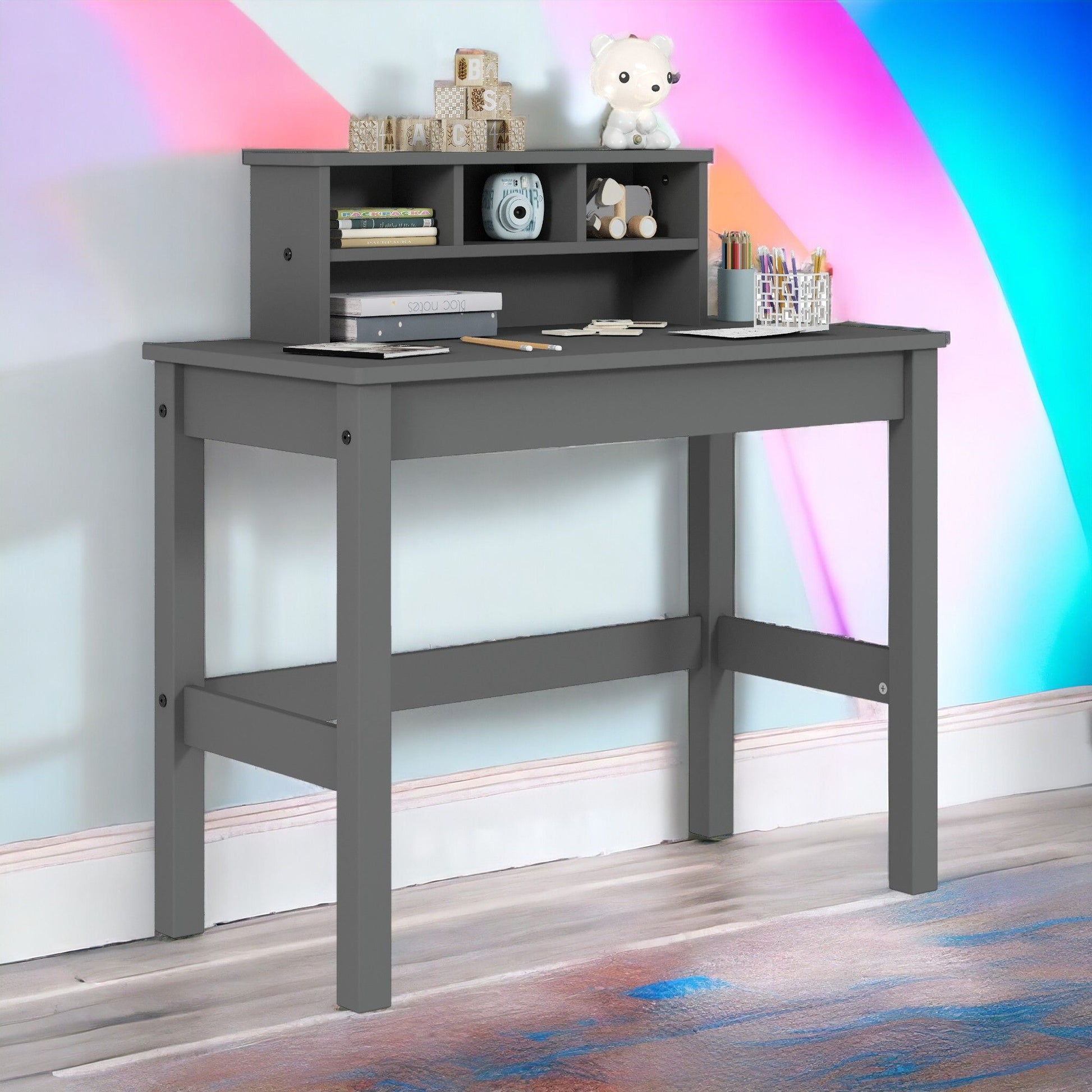 Logan - Writing Desk - Gray - Best Buy Furniture