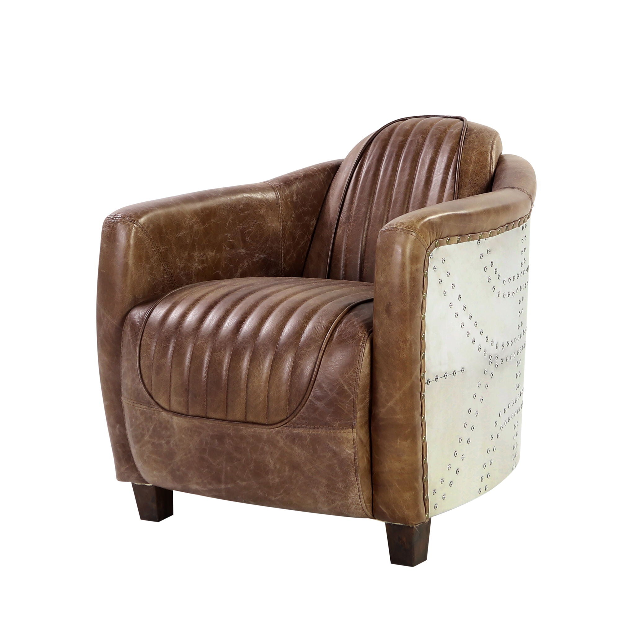 Brancaster - Grain Leather Chair - Brown - Best Buy Furniture