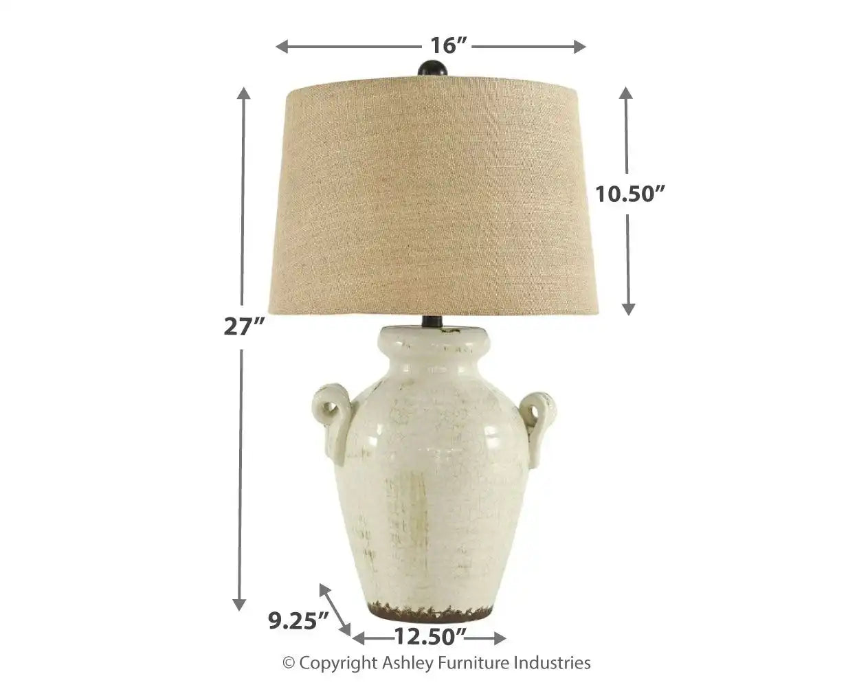 Emelda - Ceramic Table Lamp - Cream - Best Buy Furniture