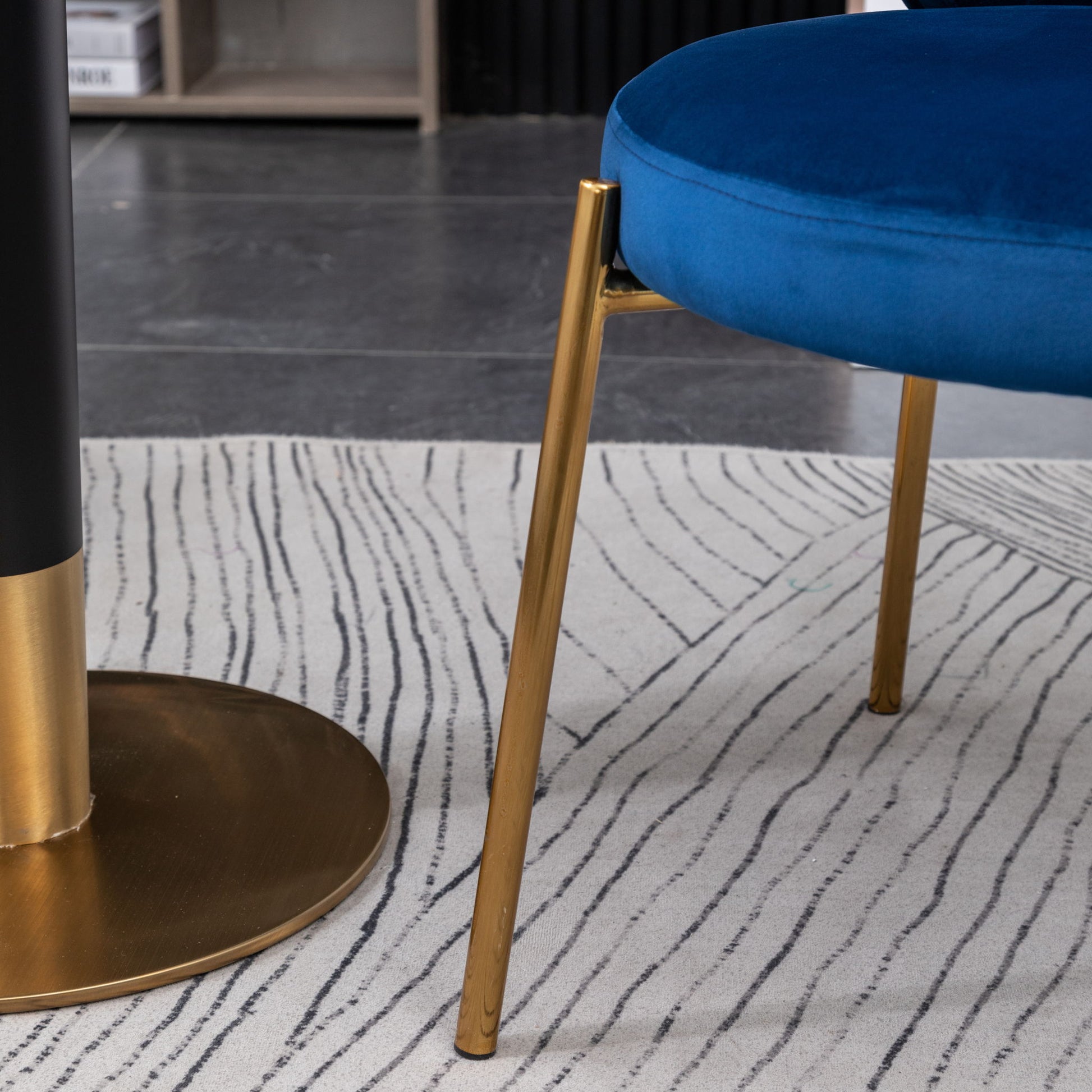 Amoa - Contemporary Velvet Upholstery Dining Chair - Blue - Best Buy Furniture