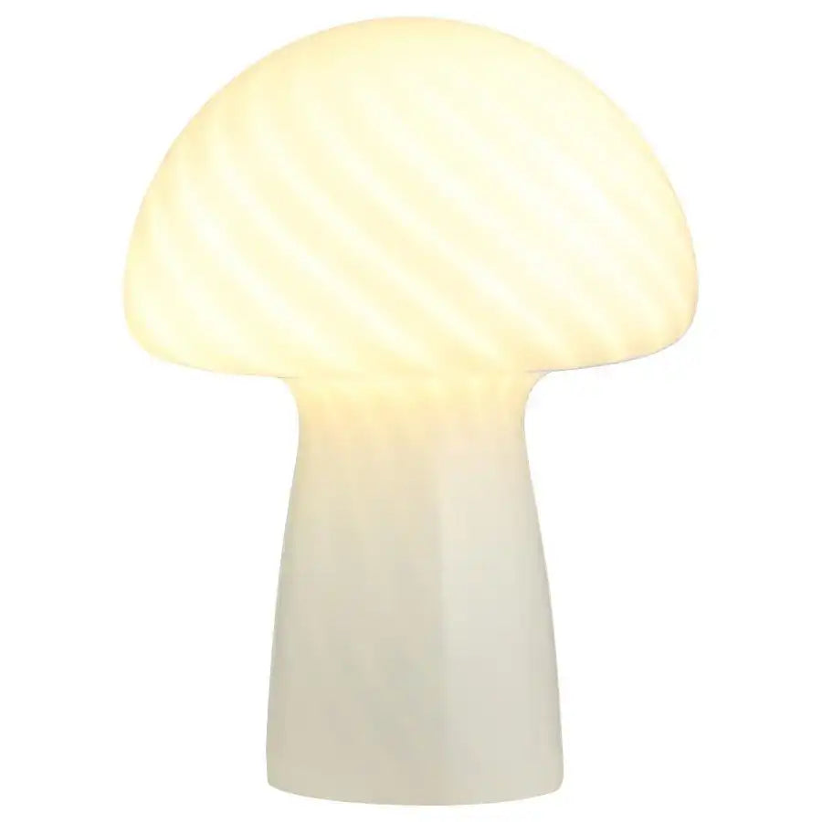 Kanaby - Mushroom Shaped Glass Bedside Table Lamp - White - Best Buy Furniture