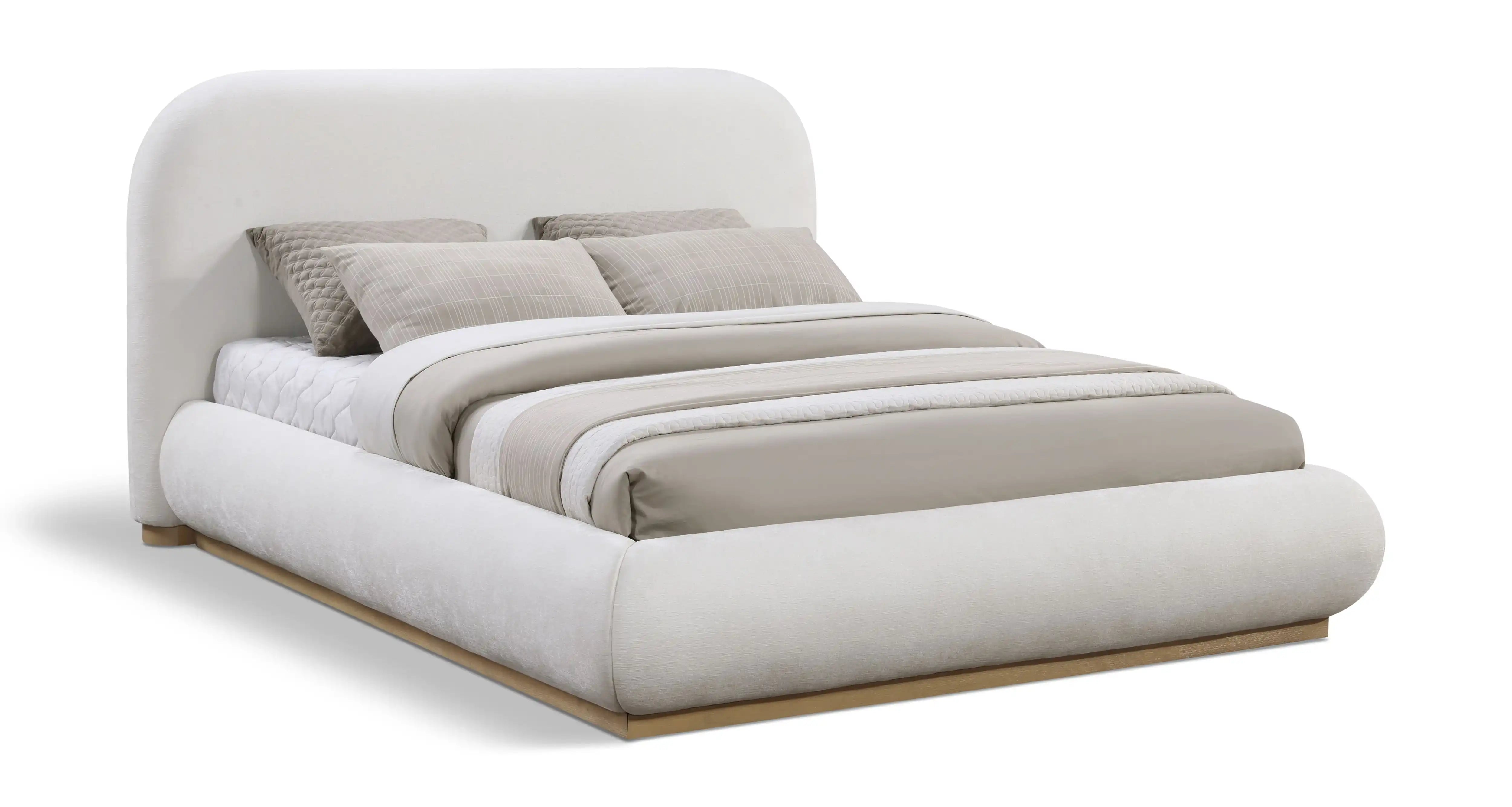Vaughn - Chenille Bed With Natural Base - Best Buy Furniture