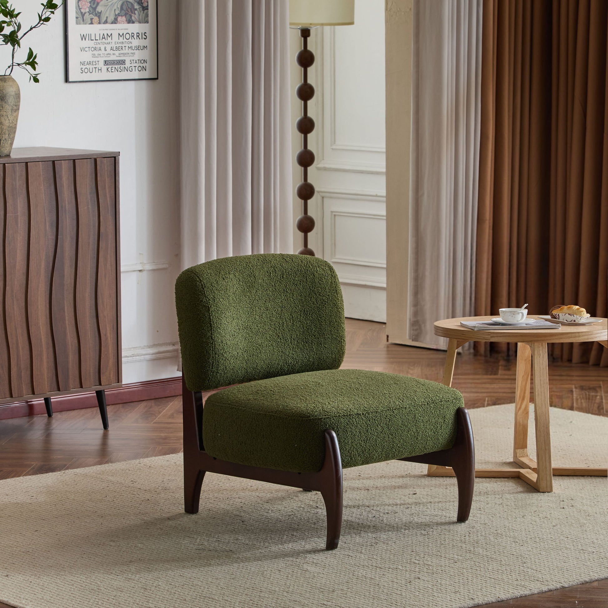 Modern Boucle Lounge Chair With Solid Wood Fram - Best Buy Furniture