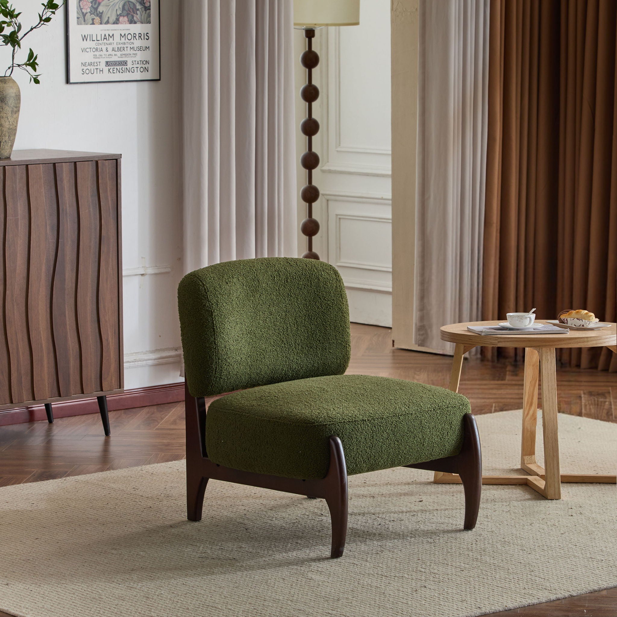 Modern Boucle Lounge Chair With Solid Wood Fram - Best Buy Furniture