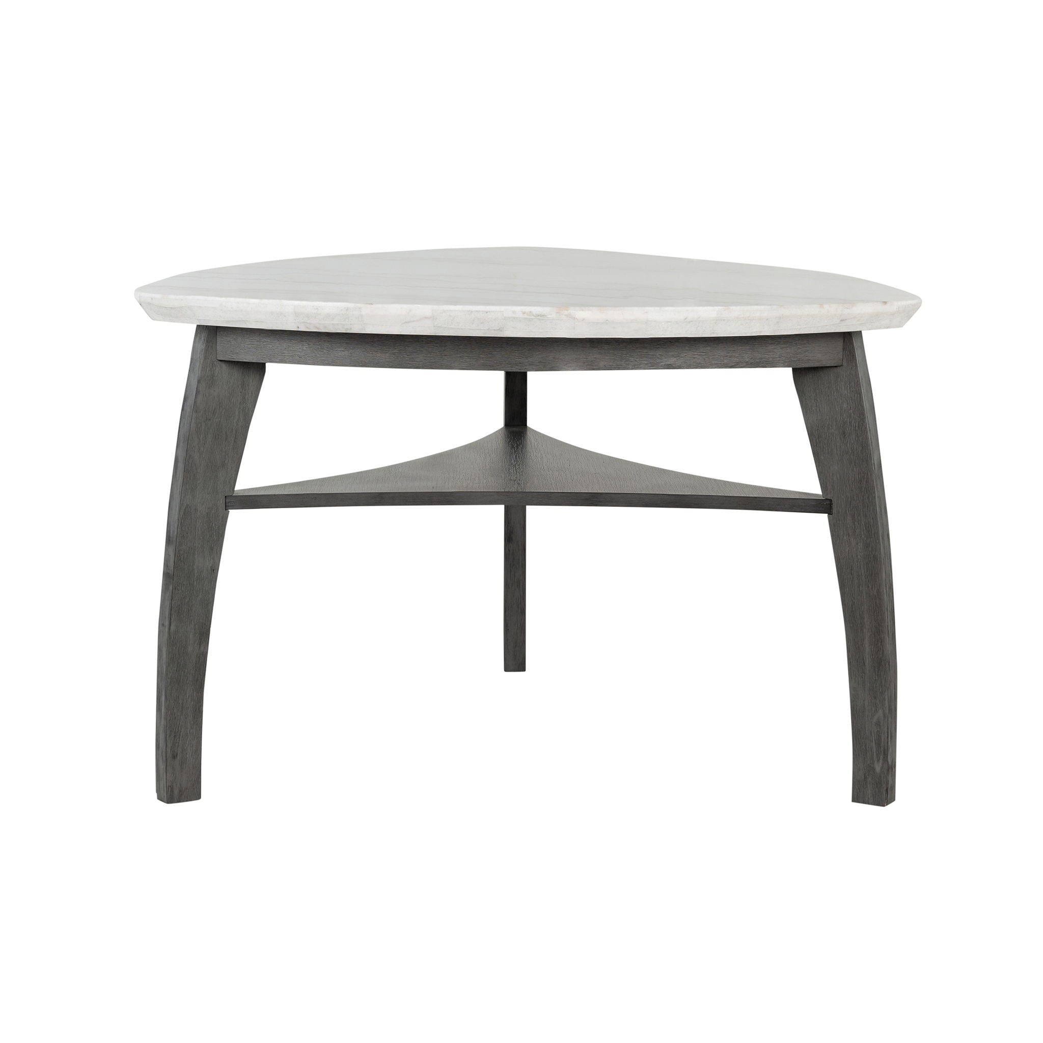 Jasmine - Bar Table With Arched Legs And Marble Top, Triangular Shape - Gray - Best Buy Furniture