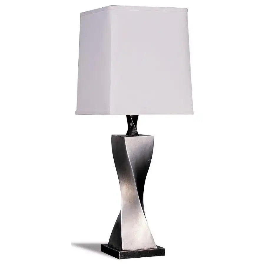Keene - Tapered Shade Table Lamp Silver (Set of 2) - Distressed Silver - Best Buy Furniture