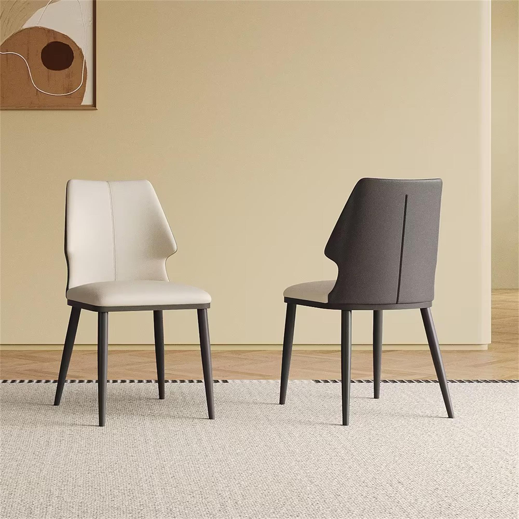 Contemporary Dining Chair (Set of 2) Comfortable Material For Home Or Office - Gray / White - Best Buy Furniture
