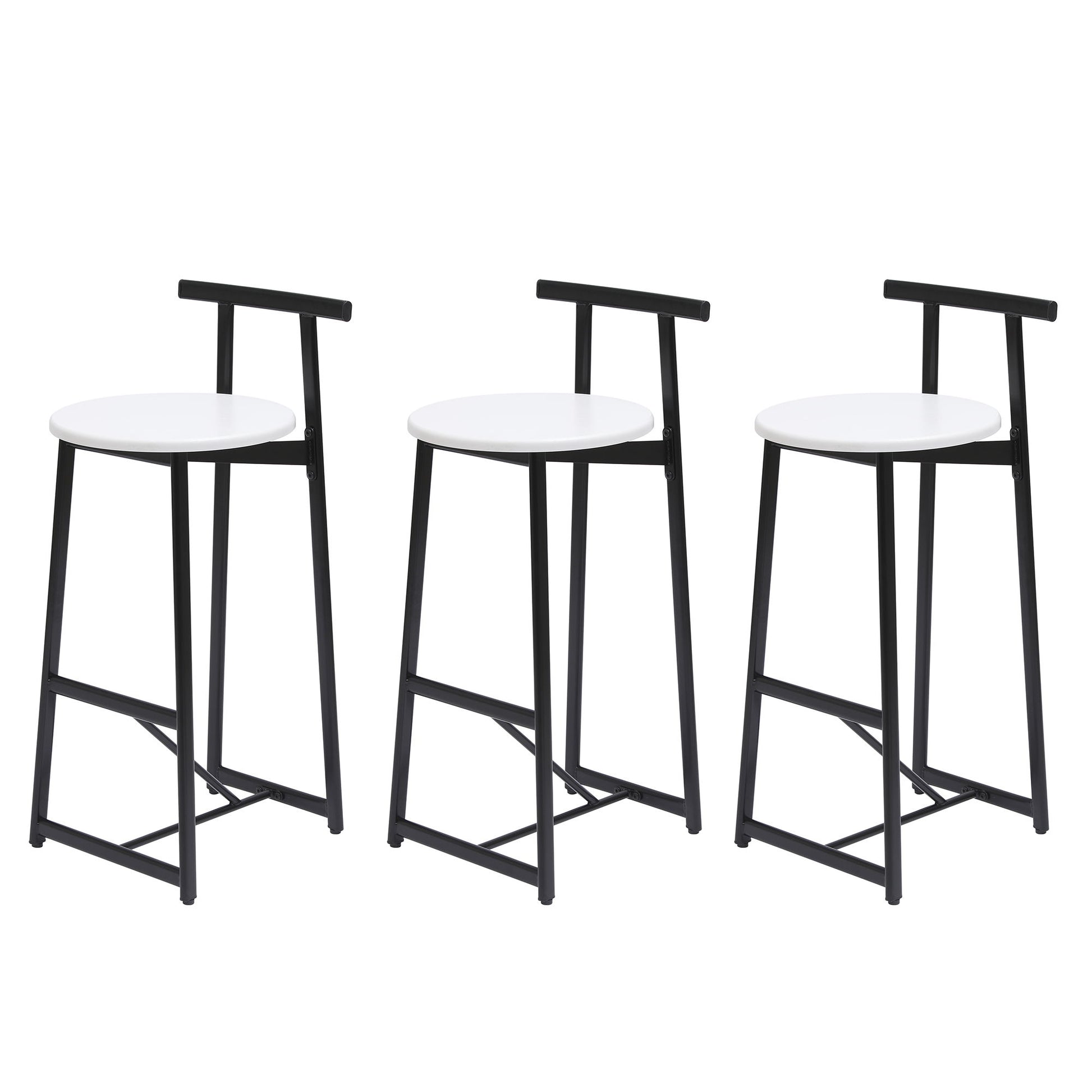 Modern Bar Stools With Backrest For Kitchen (Set of 3) - Best Buy Furniture