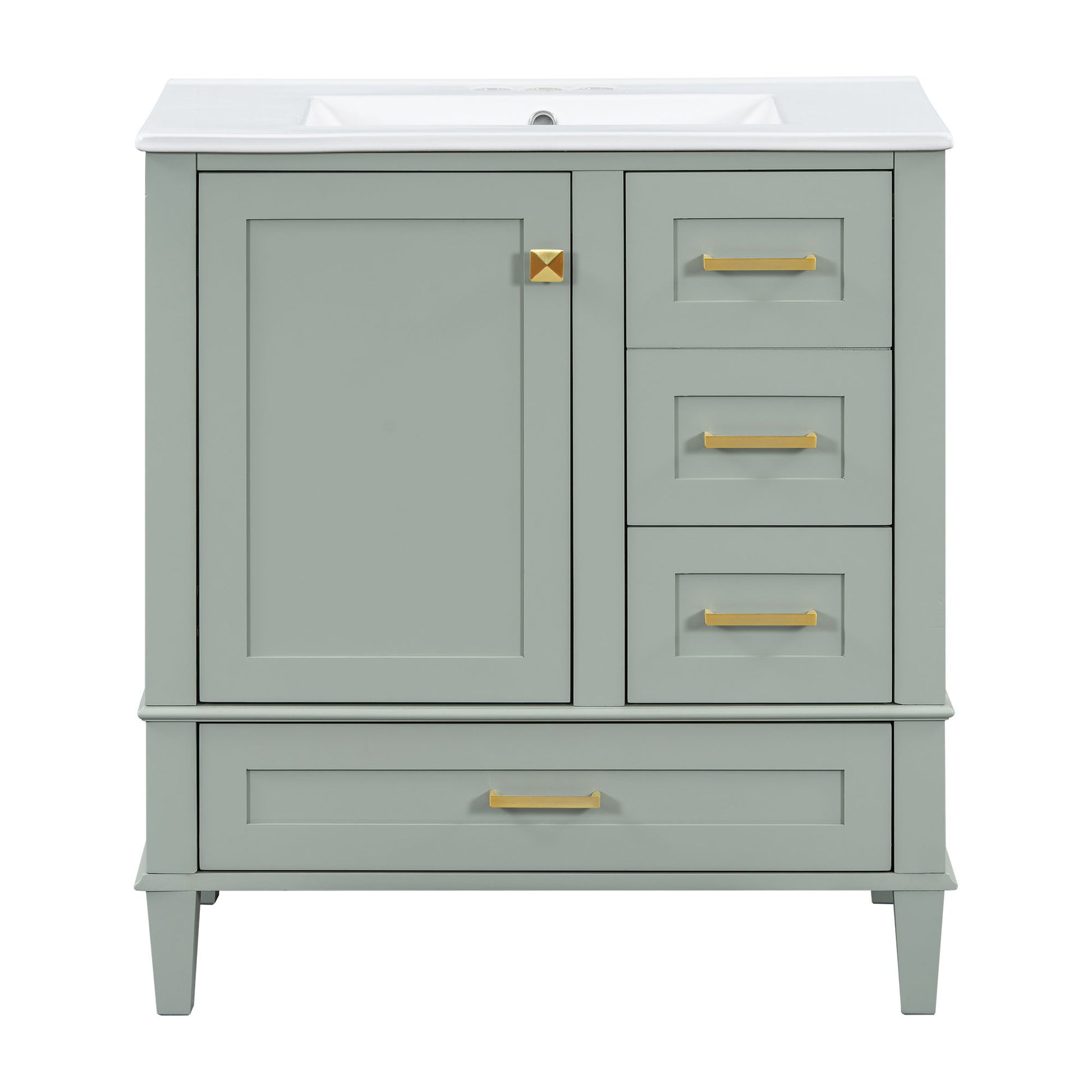 Bathroom Vanity, Modern Bathroom Cabinet With Sink Combo Set, Bathroom Storage Cabinet With A Soft Closing Door And 3 Drawers, Solid Wood Frame - Best Buy Furniture