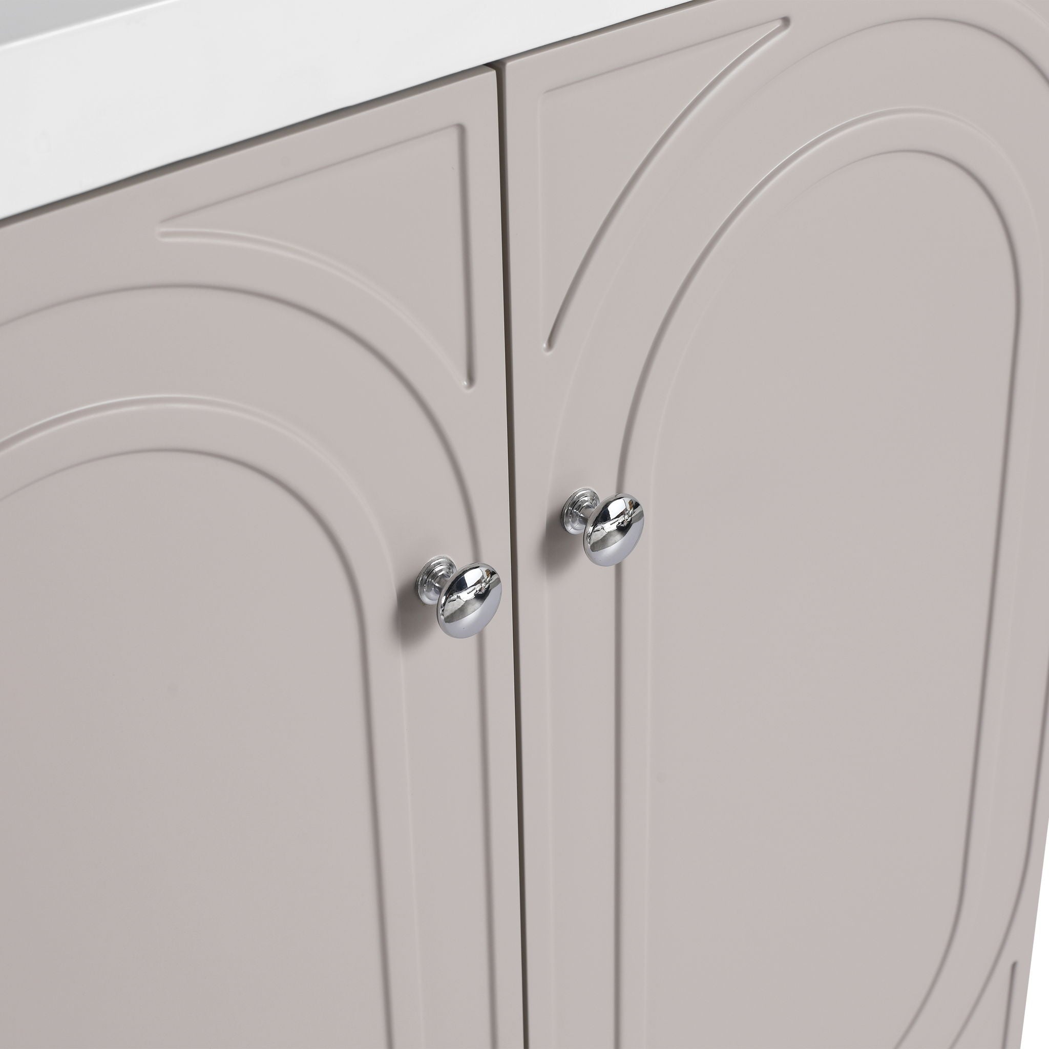 Contemporary Freestanding Bathroom Vanity With Resin Sink & Soft-Close Cabinet Doors