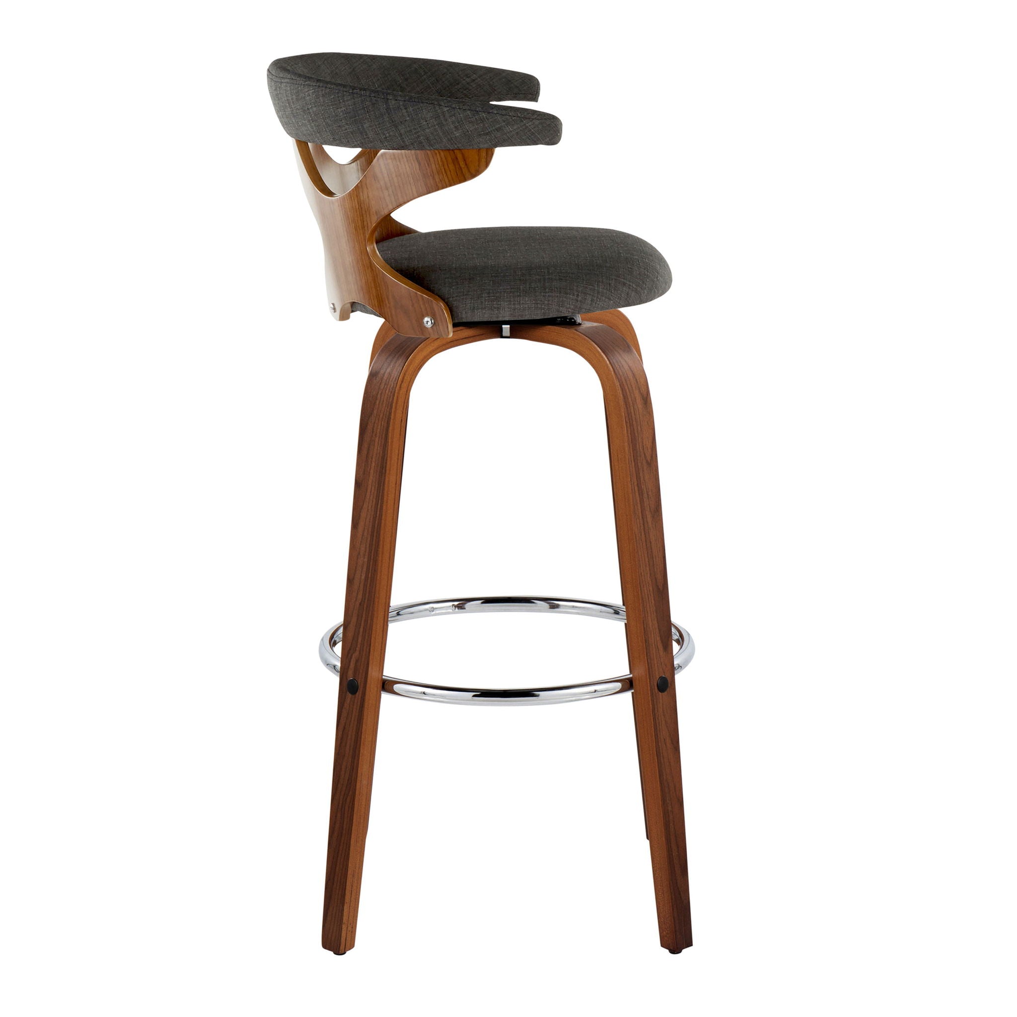 Gardenia - Mid Century Modern Fixed Height Barstool With Swivel With Round Footrest (Set of 2) - Best Buy Furniture