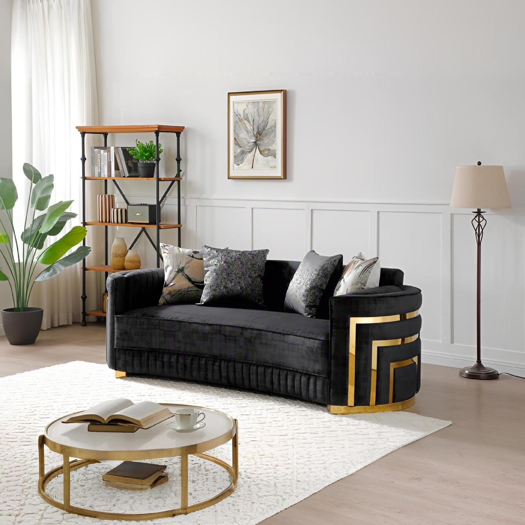 Soledad - Sofa With Upholstery And Hued Accents - Black - Best Buy Furniture