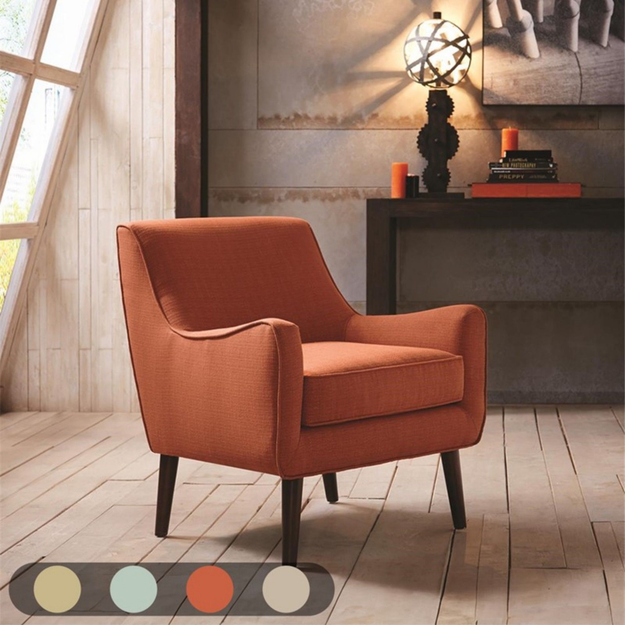 Accent Chair Upholstered With Legs - Burnt Orange - Best Buy Furniture