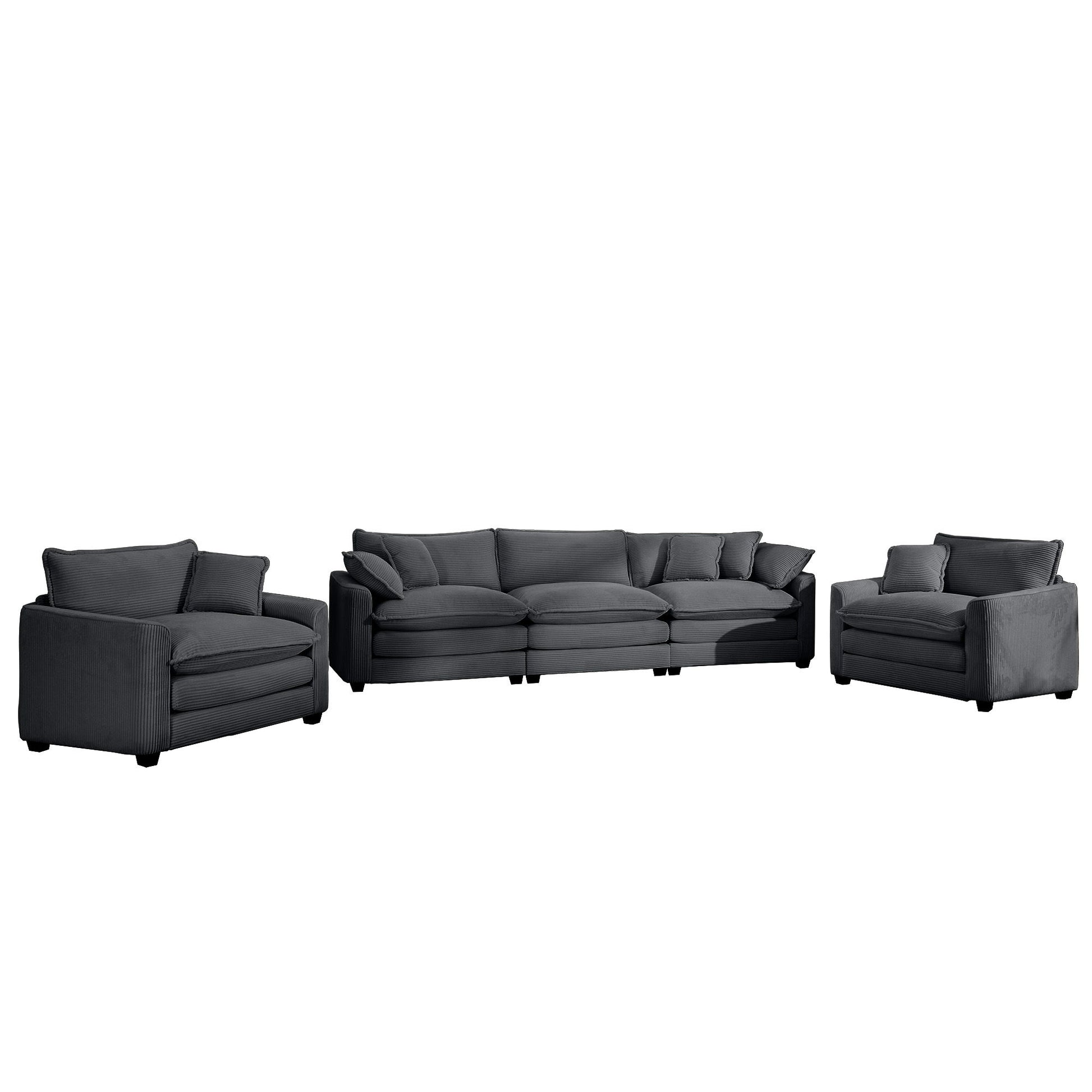 Elegant Corduroy Oversized Sectional Sofa Set With Deep Seats And Flexible Layout - Best Buy Furniture