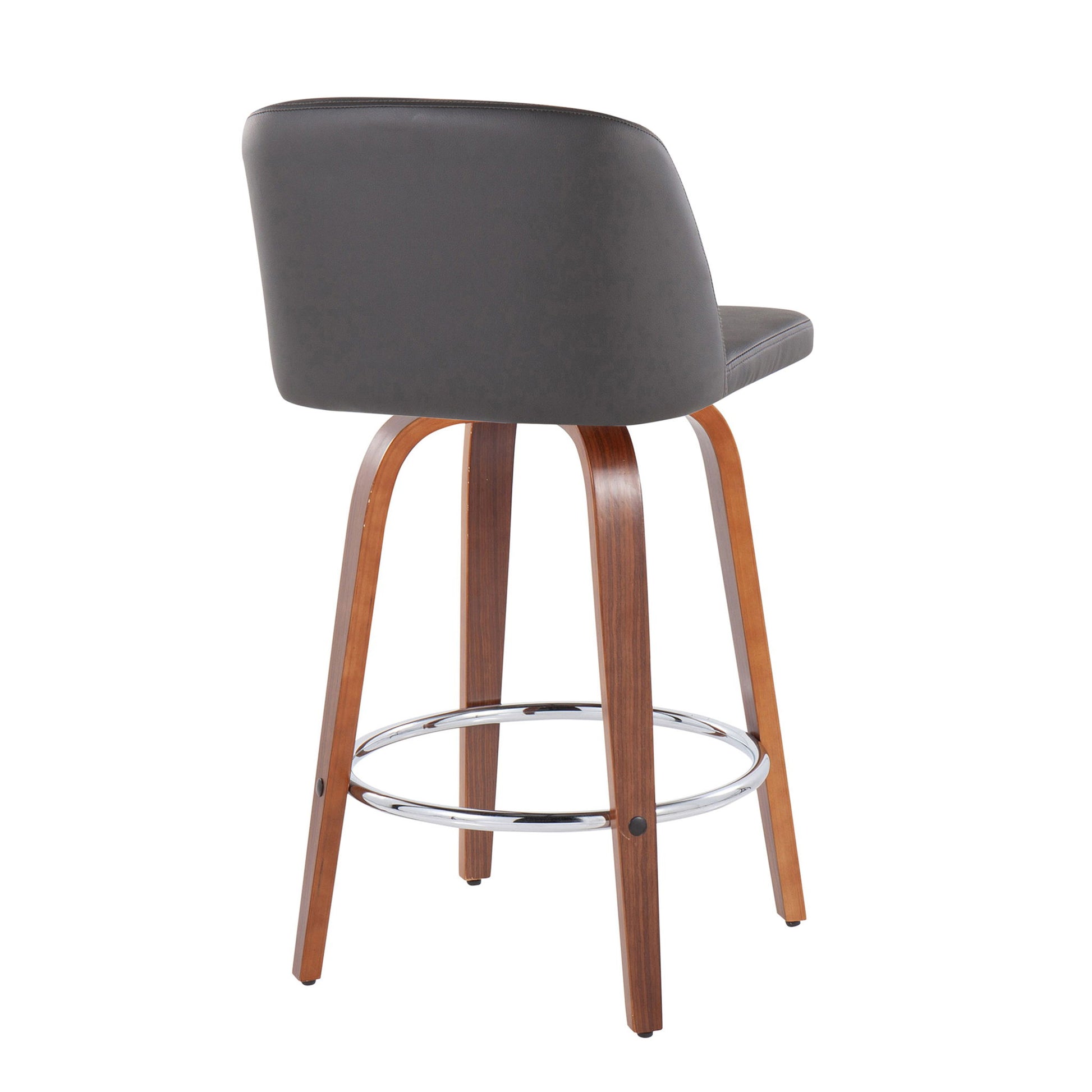 Toriano - Mid-Century Modern Fixed Height Counter Stool With Round Footrest (Set of 2) - Best Buy Furniture