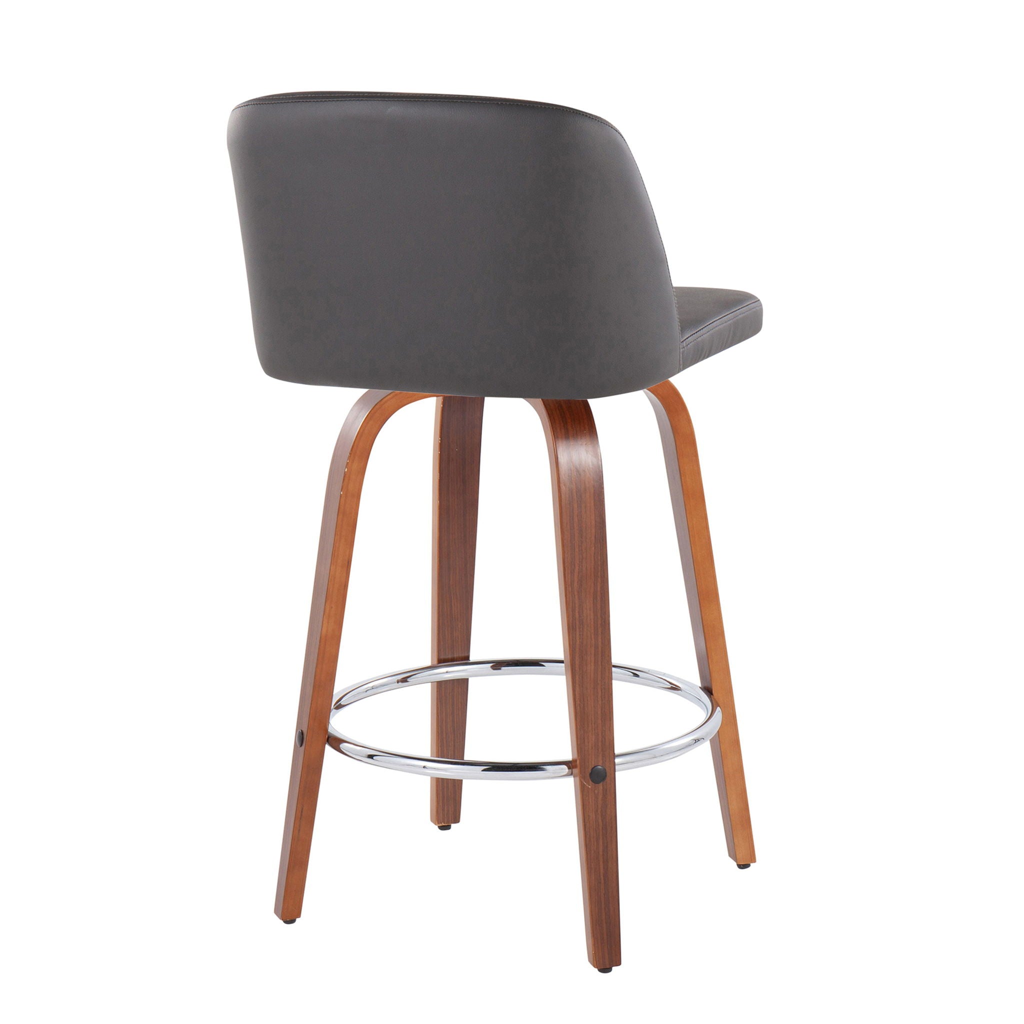 Toriano - Mid-Century Modern Fixed Height Counter Stool With Round Footrest (Set of 2) - Best Buy Furniture